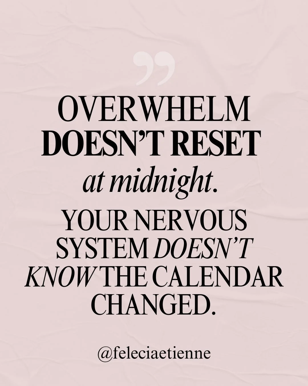 Just because the week reset&hellip; doesn&rsquo;t mean your system did. 

You can start a new day, a new week, even a new month and still feel heavy.

Because overwhelm doesn&rsquo;t disappear overnight. 😮&zwj;💨

Your nervous system doesn&rsquo;t c