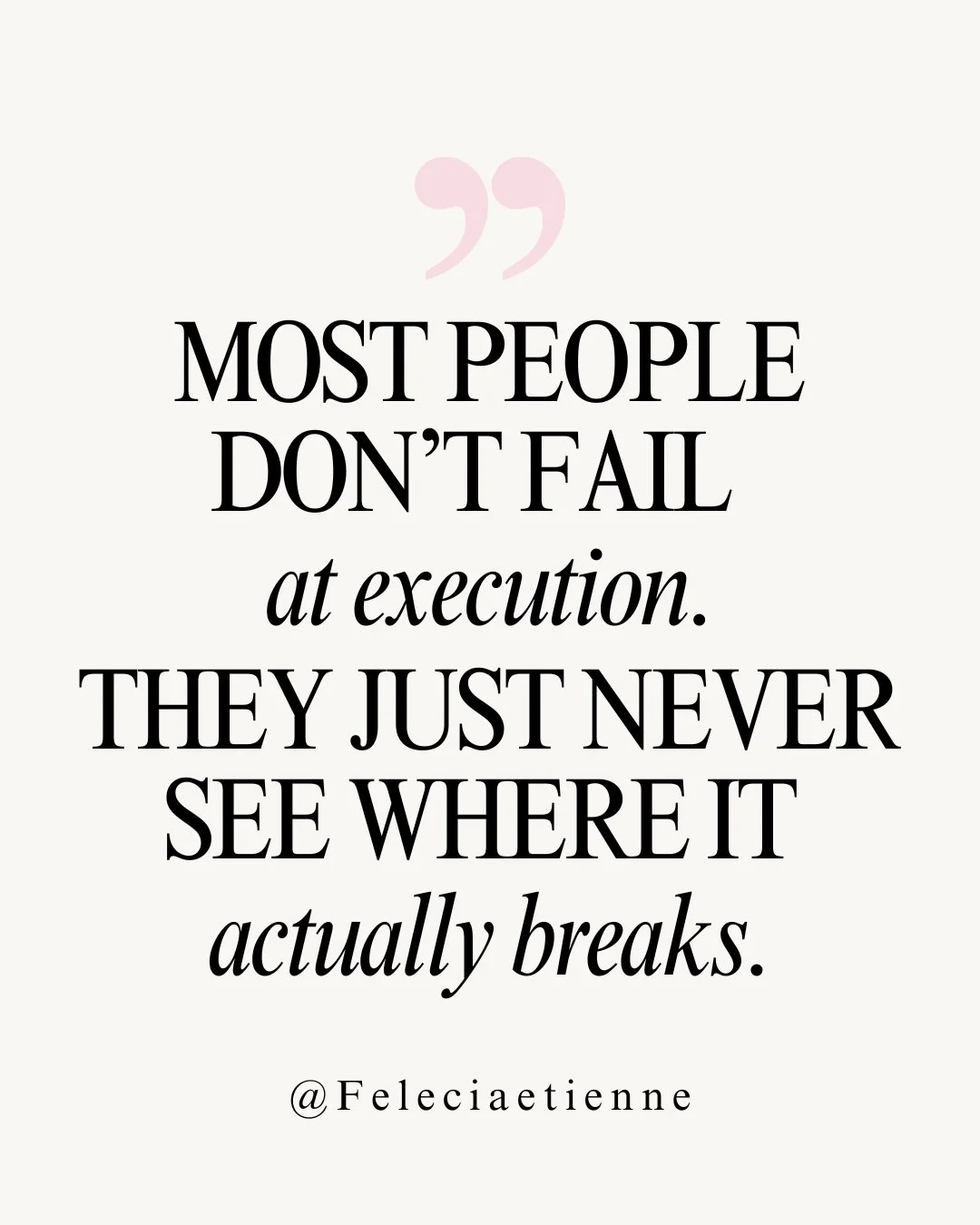 Most people don&rsquo;t fail because they&rsquo;re lazy. 

They fail because they can&rsquo;t see where execution is quietly breaking down.

So they keep blaming themselves.

&ldquo;Why can&rsquo;t I stay consistent?&rdquo;
&ldquo;Why do I keep resta