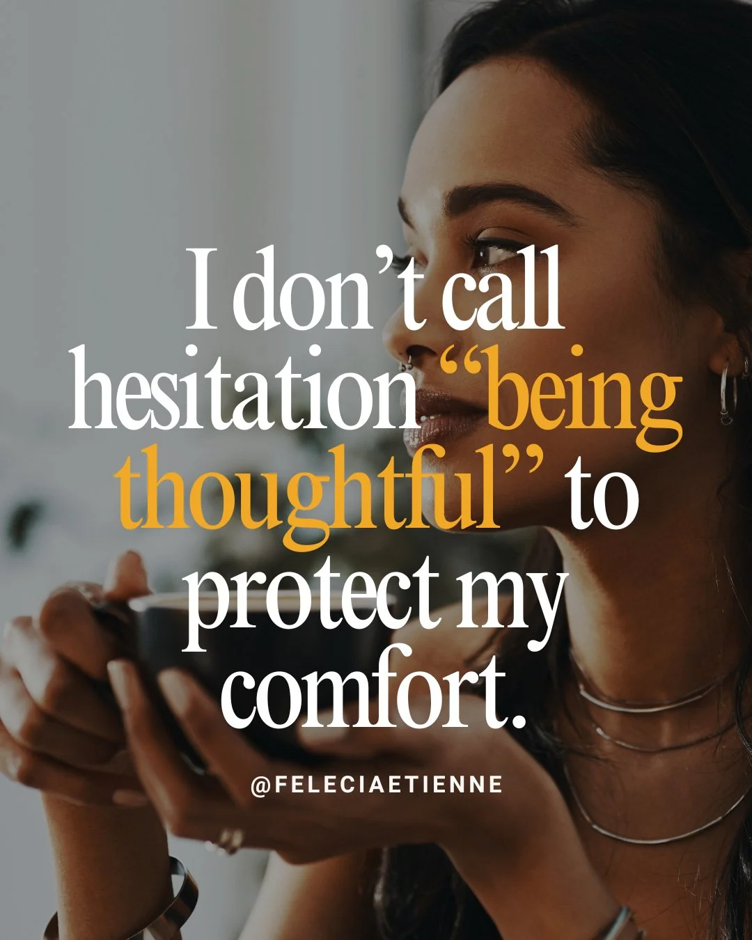 I don&rsquo;t call hesitation &ldquo;being thoughtful&rdquo; to protect my comfort. 

I can tell the difference now.

Between slowing down to gain clarity&hellip;
and slowing down to avoid a decision I already know needs to be made. 

Because one exp