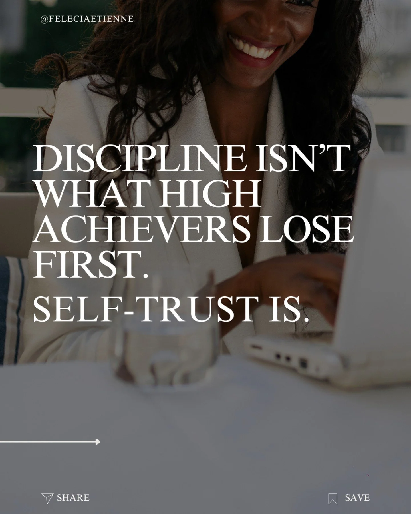 People think high achievers lose discipline first.

Most don&rsquo;t.

They lose trust in themselves. 🌿

Trust that they&rsquo;ll follow through.

Trust that they&rsquo;ll protect their energy.

Trust that they won&rsquo;t keep negotiating with what