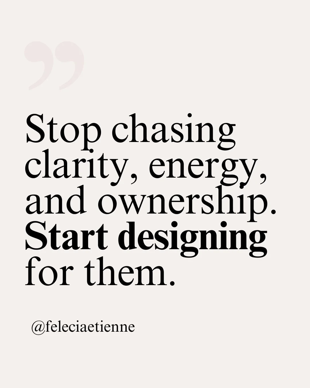 Clarity, energy, ownership are not goals to chase. 🌿

They&rsquo;re systems to design.

Because chasing clarity still leaves you in confusion.

Chasing energy still depends on mood.

Chasing ownership still creates dependency. 😮&zwj;💨

High perfor