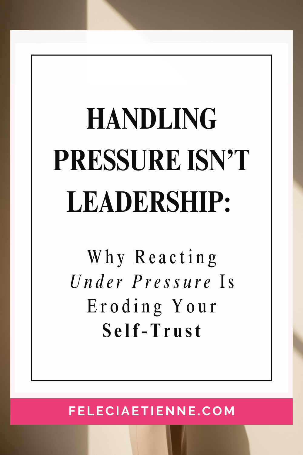 #ReactiveLeadership #DecisionFatigueInLeaders #SelfGovernedLeadership #PressureLedExecution #SelfLeadershipUnderPressure