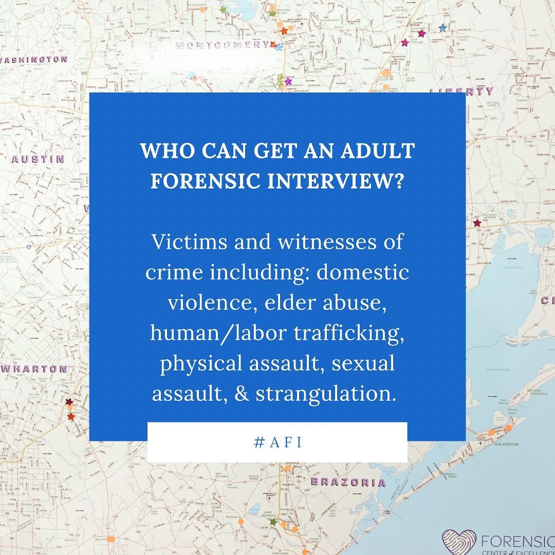 For victims residing in Harris County, we serve victims ages 17+. For victims residing in Montgomery &amp; Fort Bend counties, we serve victims ages 19+. 

We&rsquo;re excited to share more about our AFI program during our training being held next we