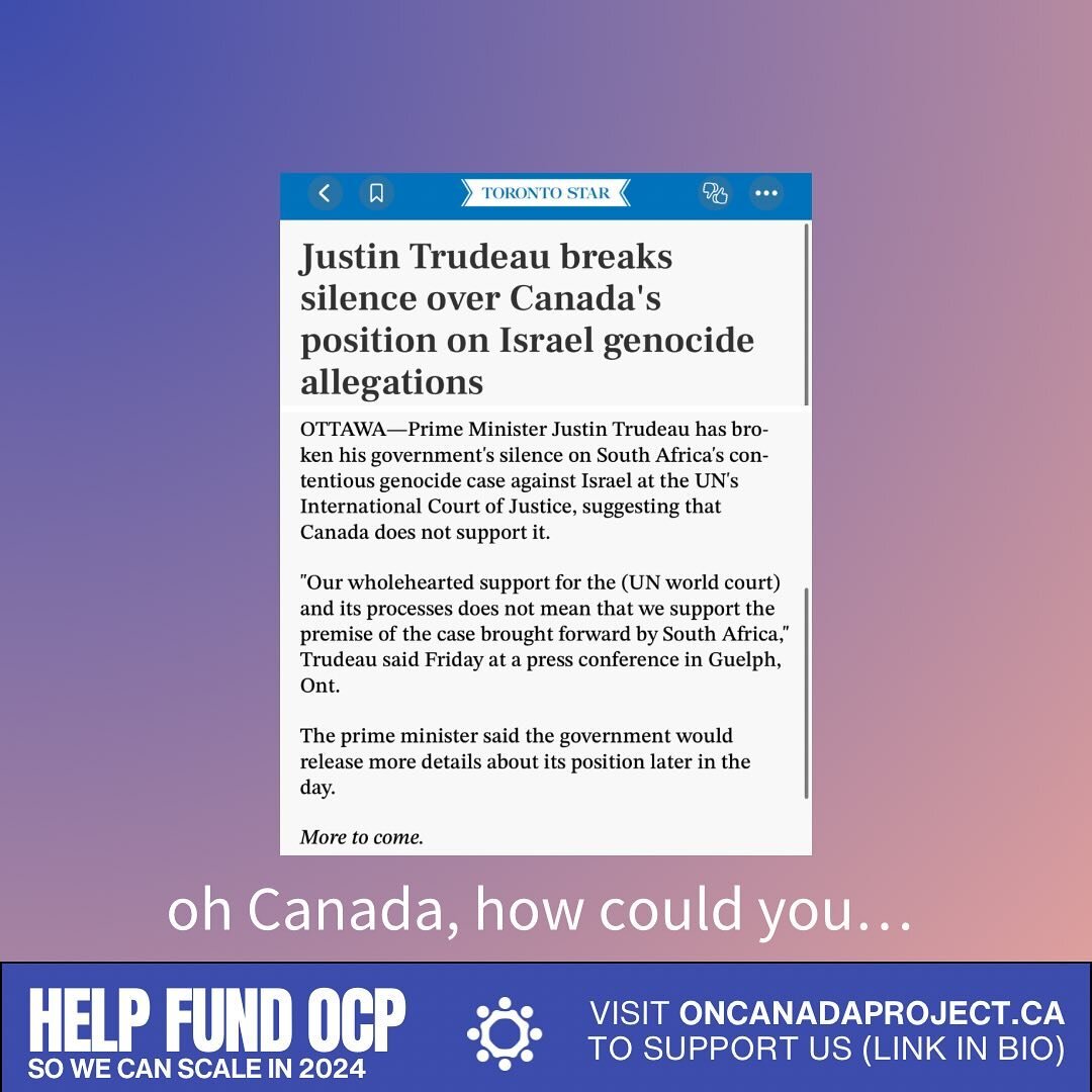If genocidal regimes can back genocidal regimes 

Then we, the people, must choose to back humanity.

#oncanadaproject 
#justintrudeau #cdnpoli #turtleisland #stepup #speakup #freepalestine #southafrica #wethepeople #liberation #collectiveliberation 