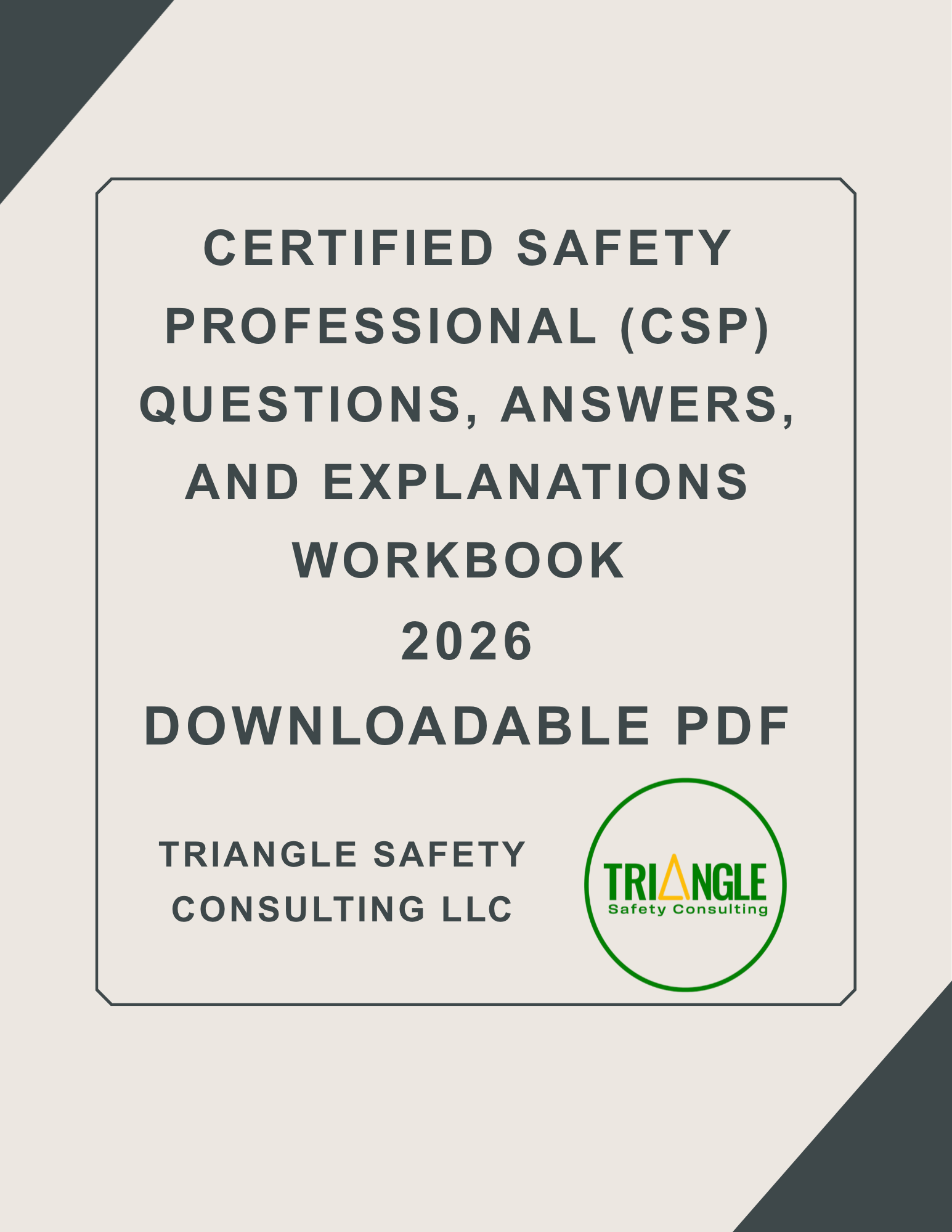 Certified Safety Professional (CSP) Practice Questions, Answers, and ...