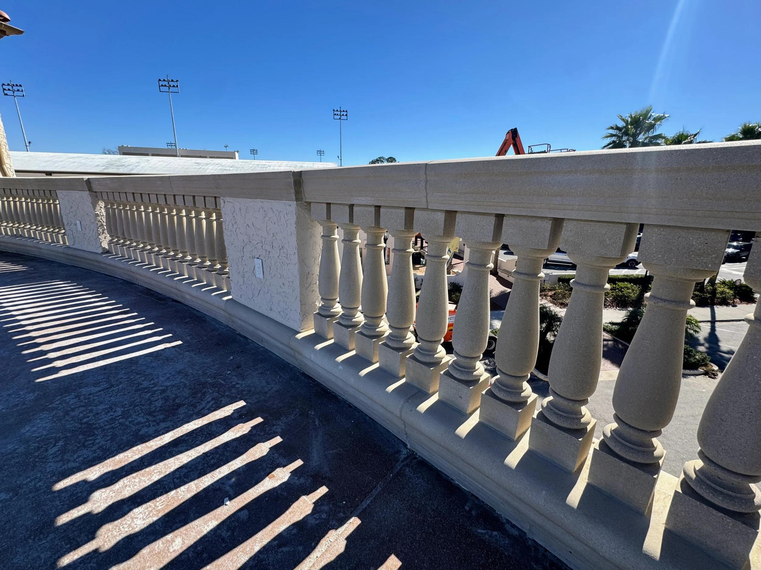 Balustrades at top of Chipper Jones Baseball Stadium, The Bolles School