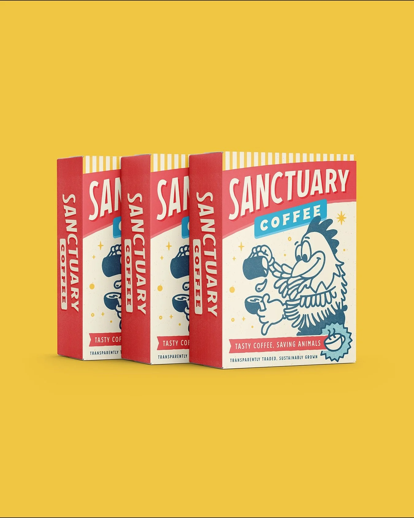 The Coffee Roasters&rsquo; &ldquo;Sanctuary Coffee&rdquo; reached out to me in 2022 for help in elevating and revamping their branding and packaging for them. Their goals were to have a clear visual direction influenced by the 50&rsquo;s vintage and 