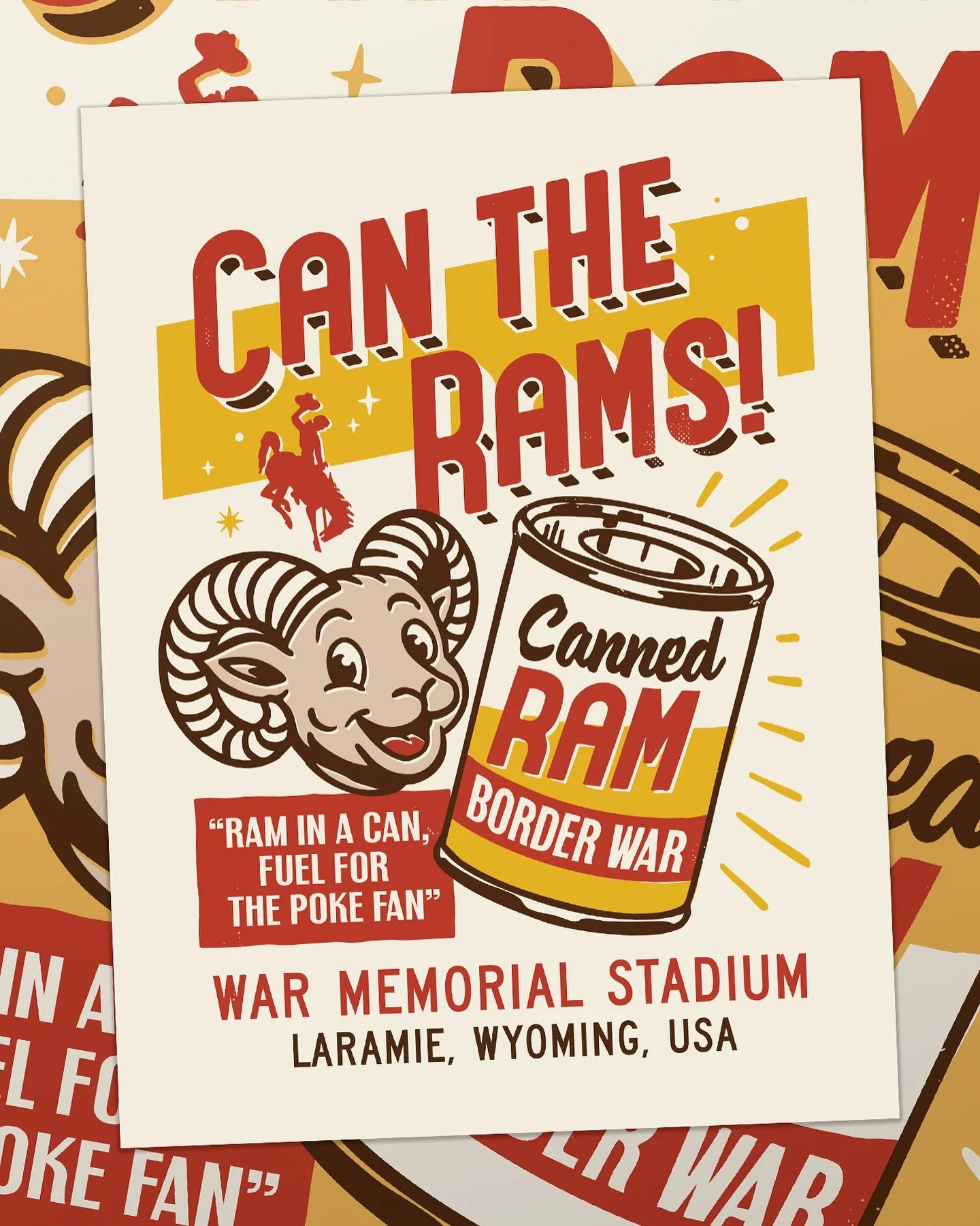 Some artwork created for the guys over @the_knothole_ for the annual border war game between Wyoming and Colorado State 

Loved creating this fun piece of artwork maybe I will do a breakdown one day 

Open for commissions and bookings for 2025 so let