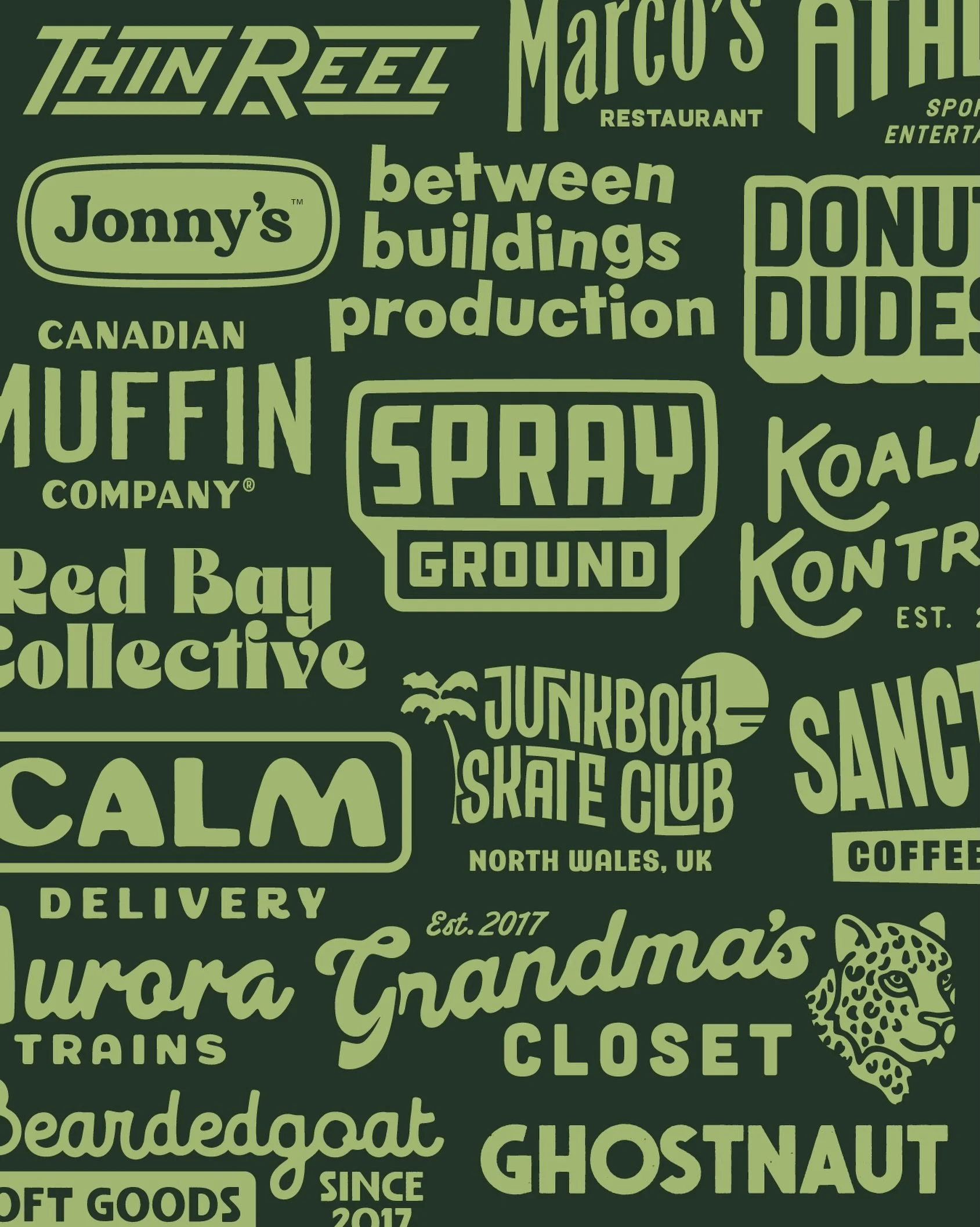 A wall of names. Every one started as a blank page and a founder with a bit of bottle.

My job? The bit where it stops being a name and starts looking like it&rsquo;s been around for decades.

No free fonts. No fluff. Just bold, character led design 
