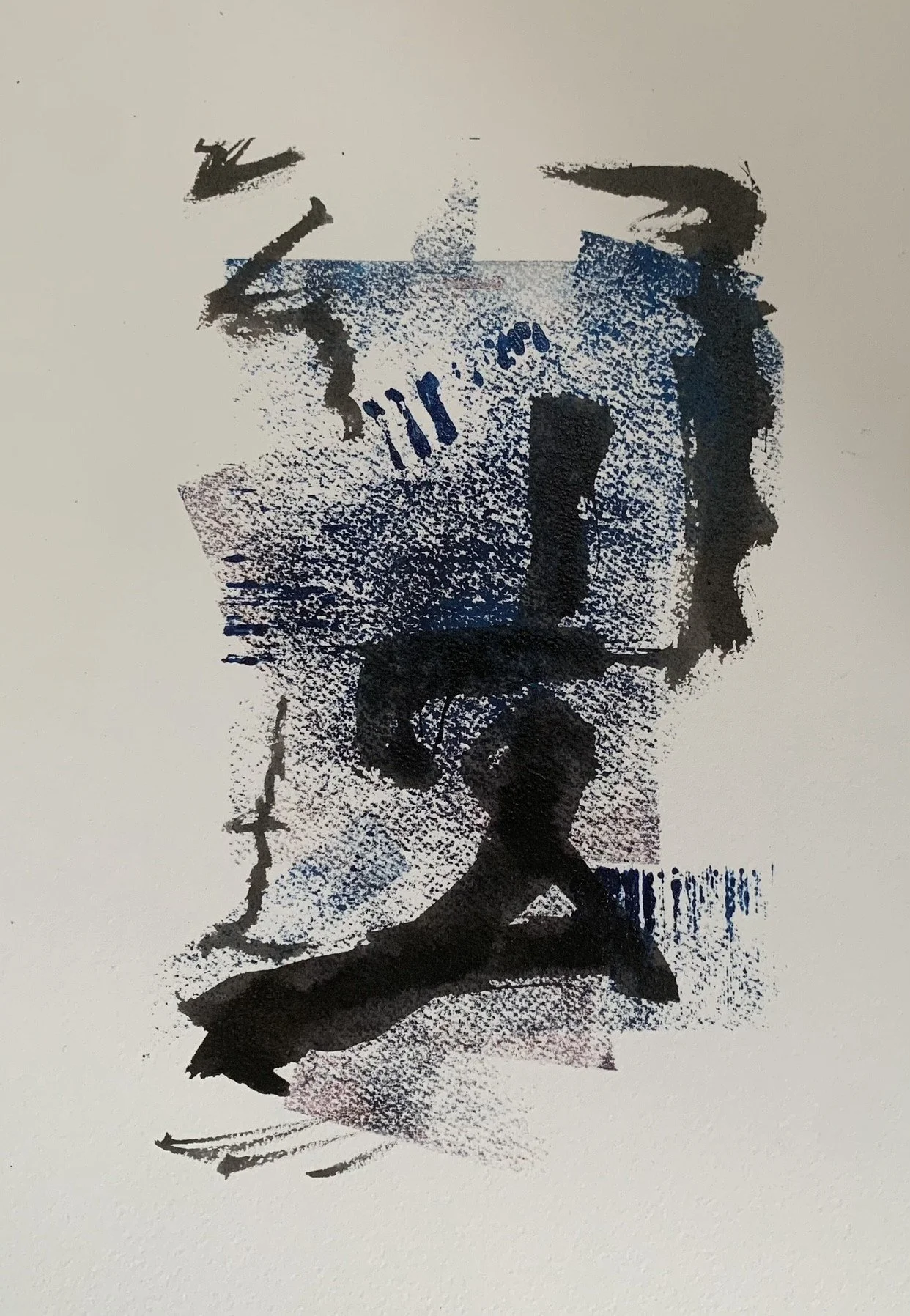 Ink and Blue on Paper

