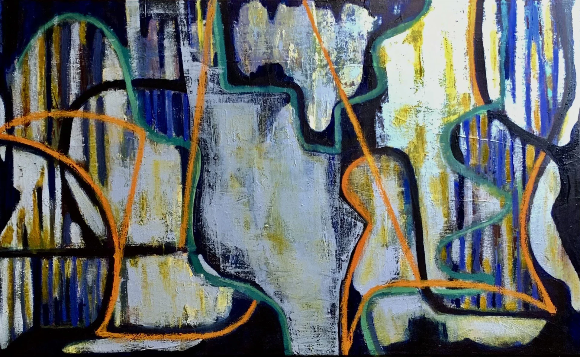 There Is A Crack in Everything, That's How The Lights Come in (after Leonard Cohen); 70 x 43 cm; Oil on Canvas