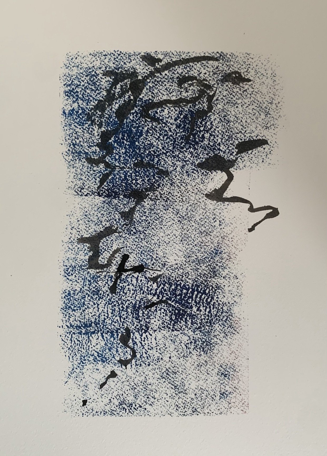 Ink and Blue on Paper