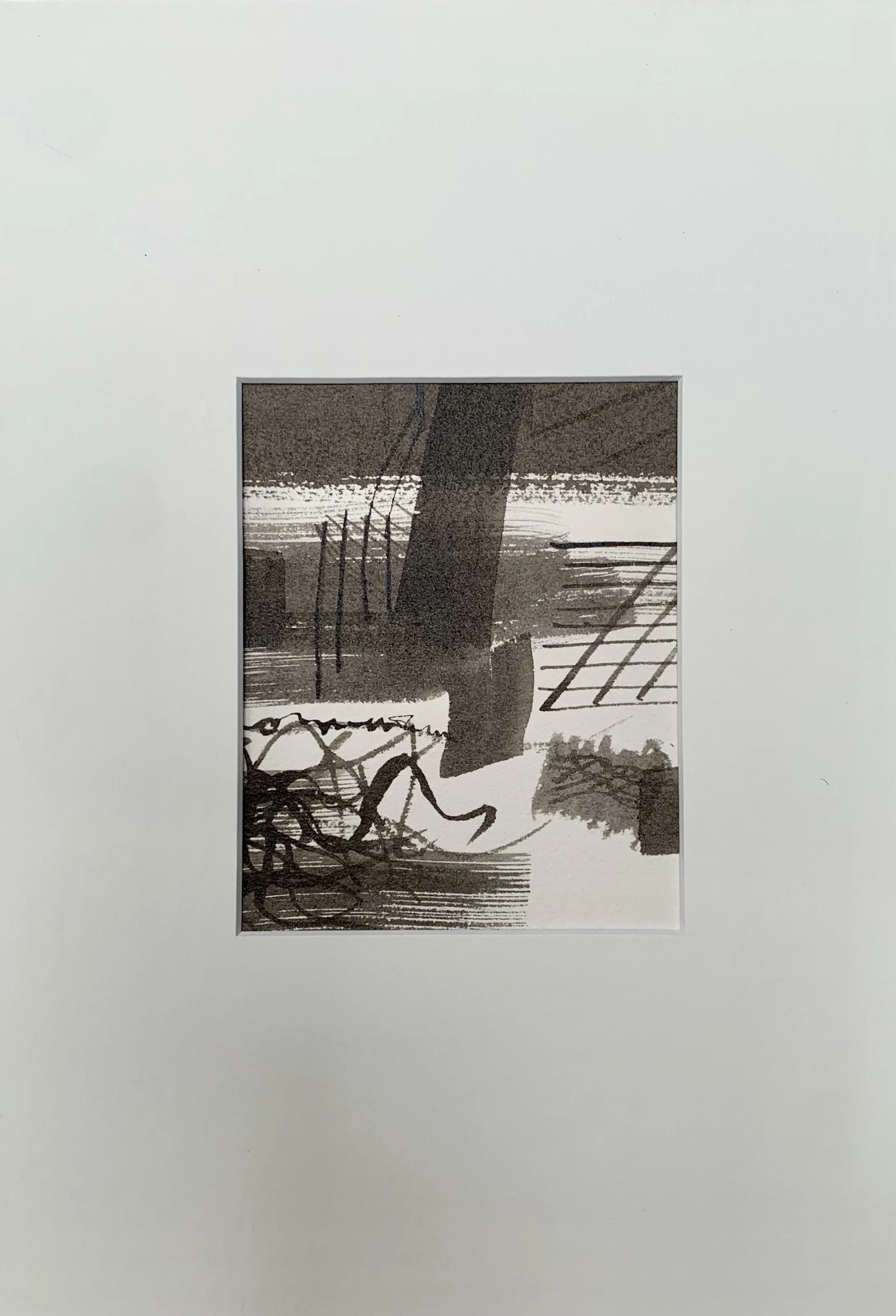 Ink Sea and Landscape on Paper