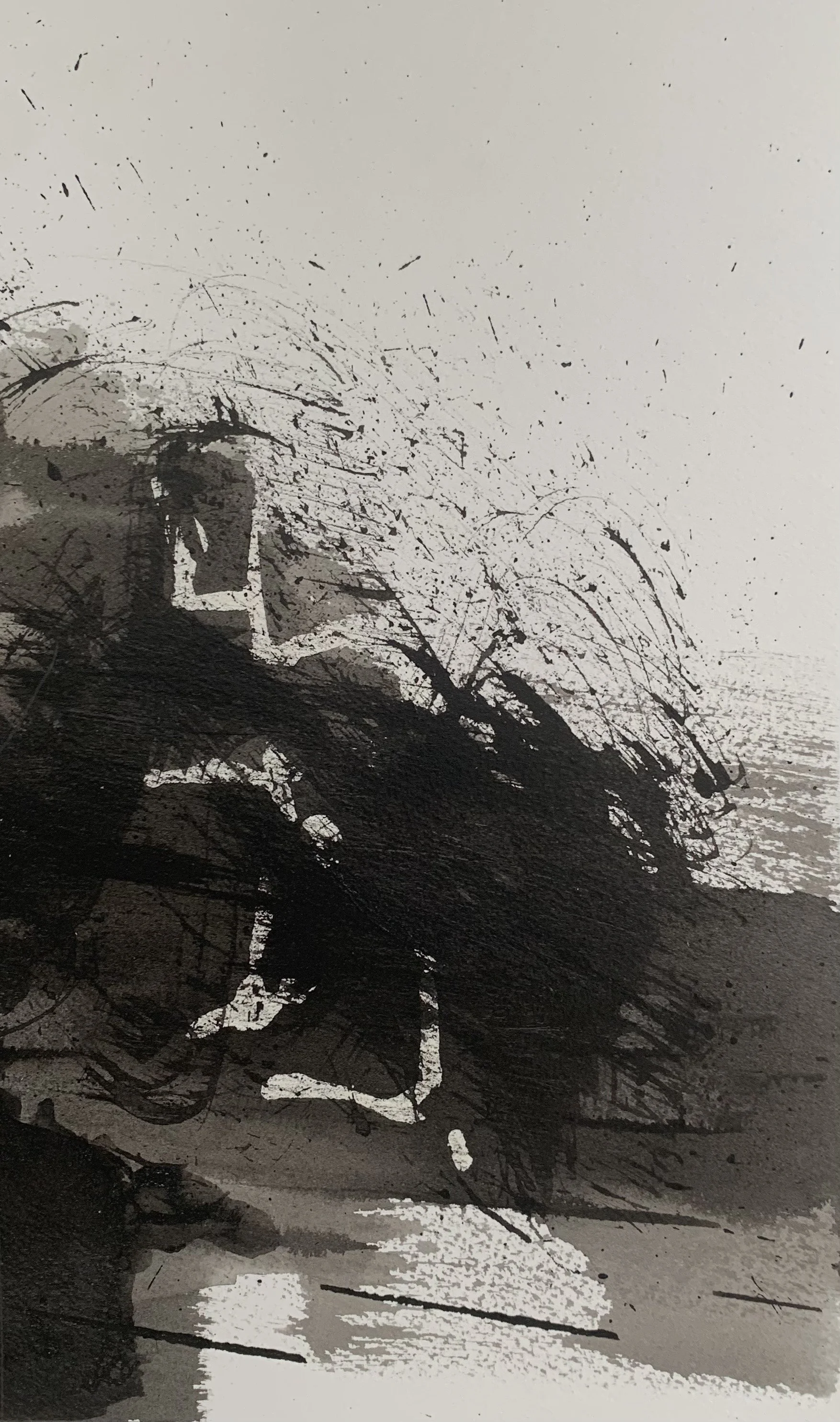 Ink Sea and Landscape on Paper