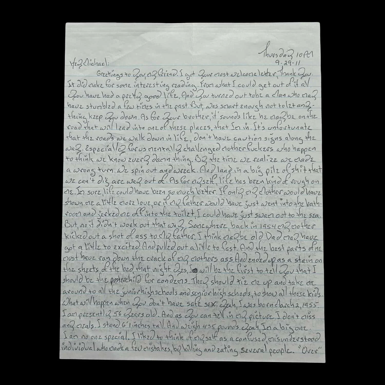 Joe Metheny - One Page Letter