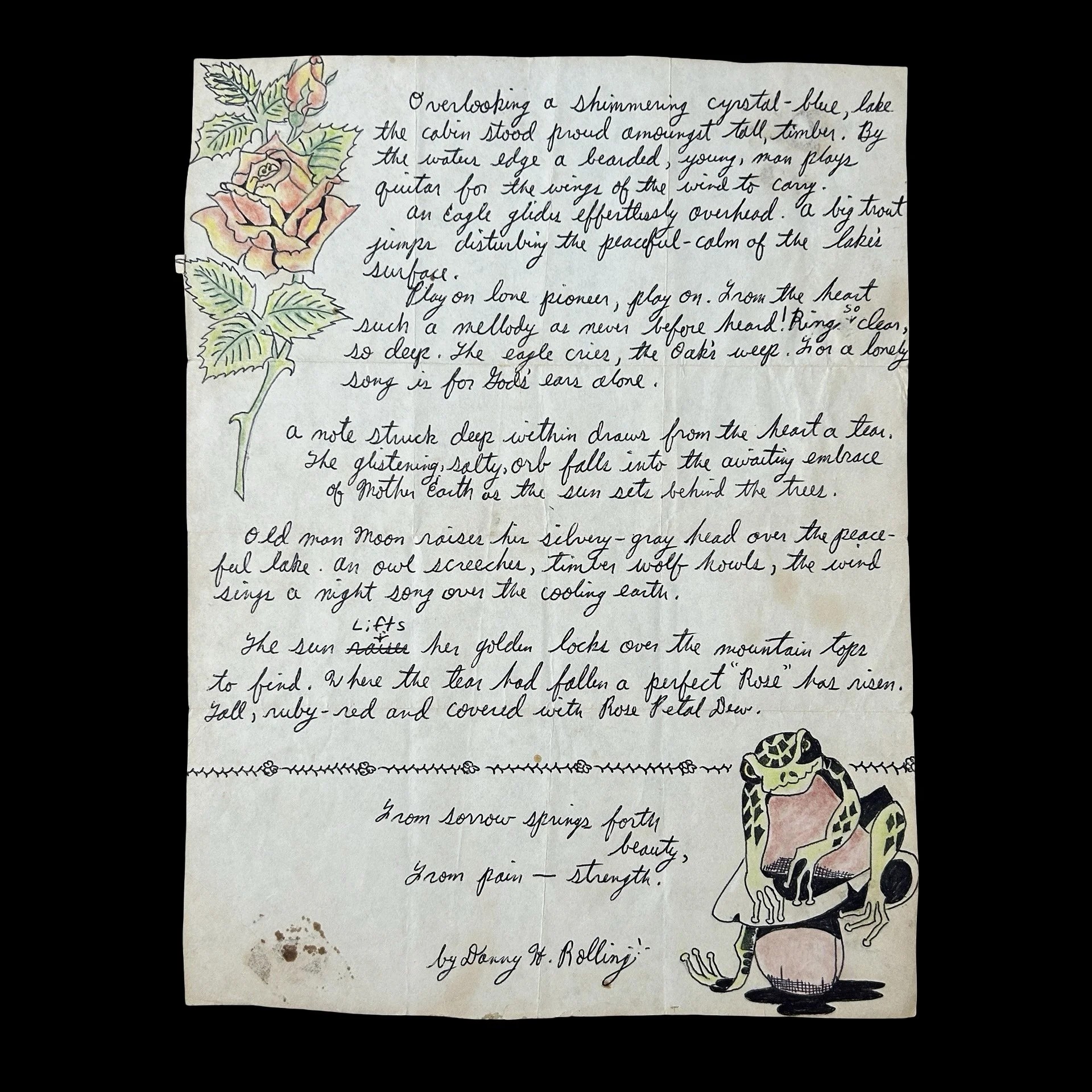 Danny Rolling - Handwritten Poem with Drawings