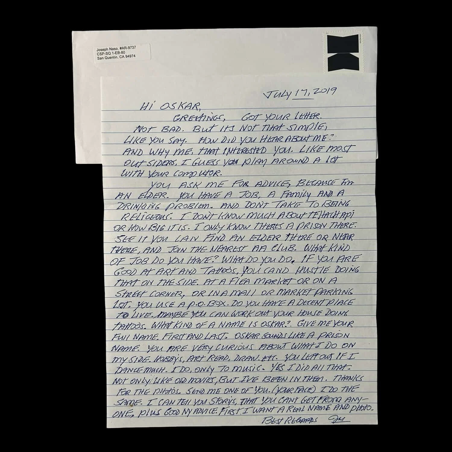 Joseph Naso - Letter and Envelope Set