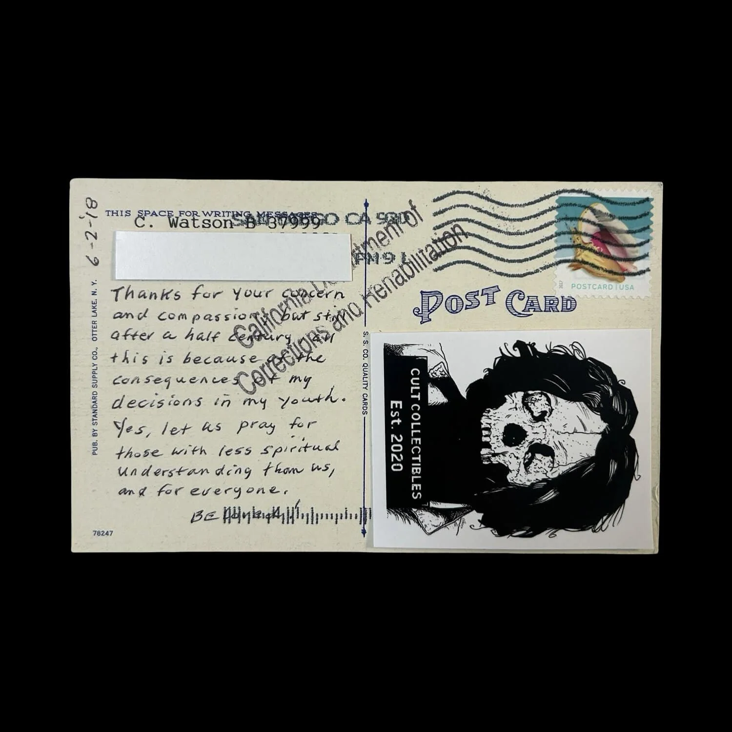 Tex Watson - Manson Family - Postcard