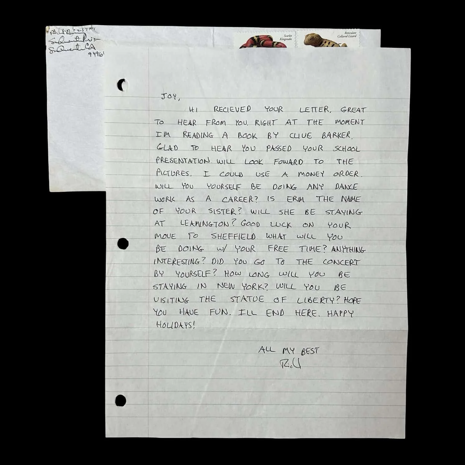 Richard Ramirez - Letter and Envelope Set