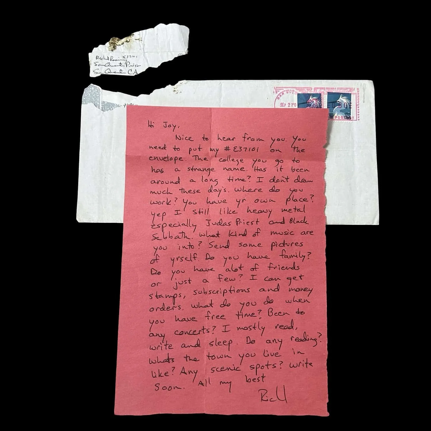 Richard Ramirez - Letter and Envelope Set