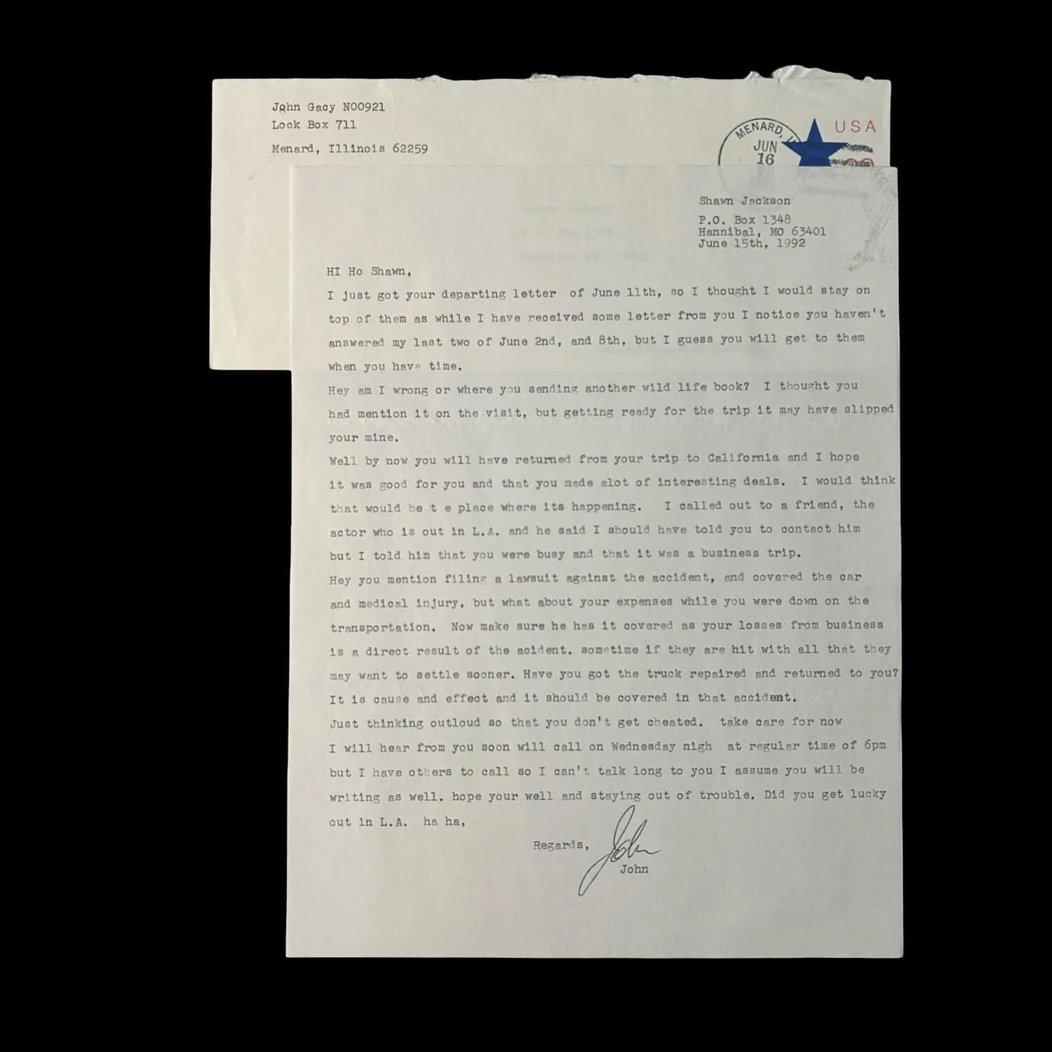 John Wayne Gacy - Letter and Envelope Set
