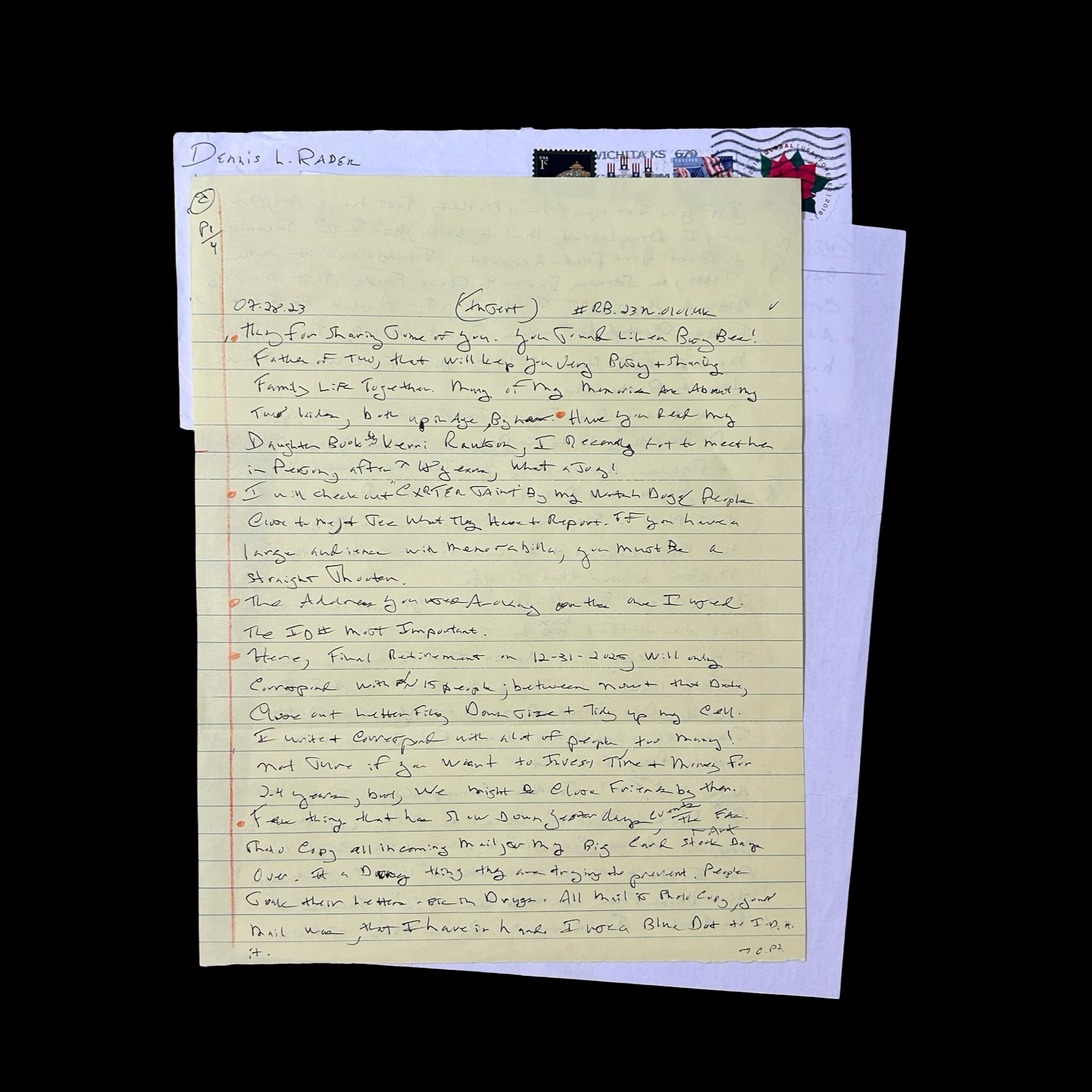 Dennis Rader - Letter and Envelope Set