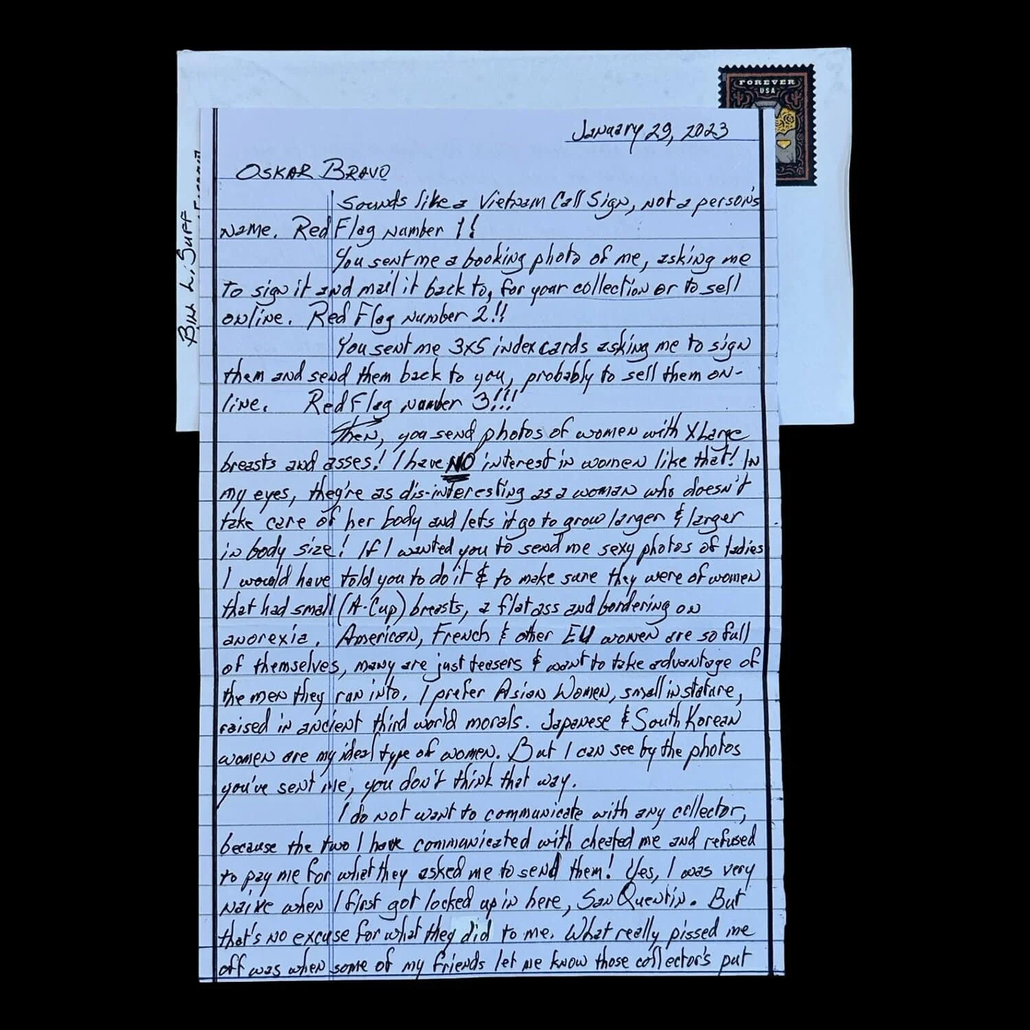 William Bill Suff - Letter and Envelope Set