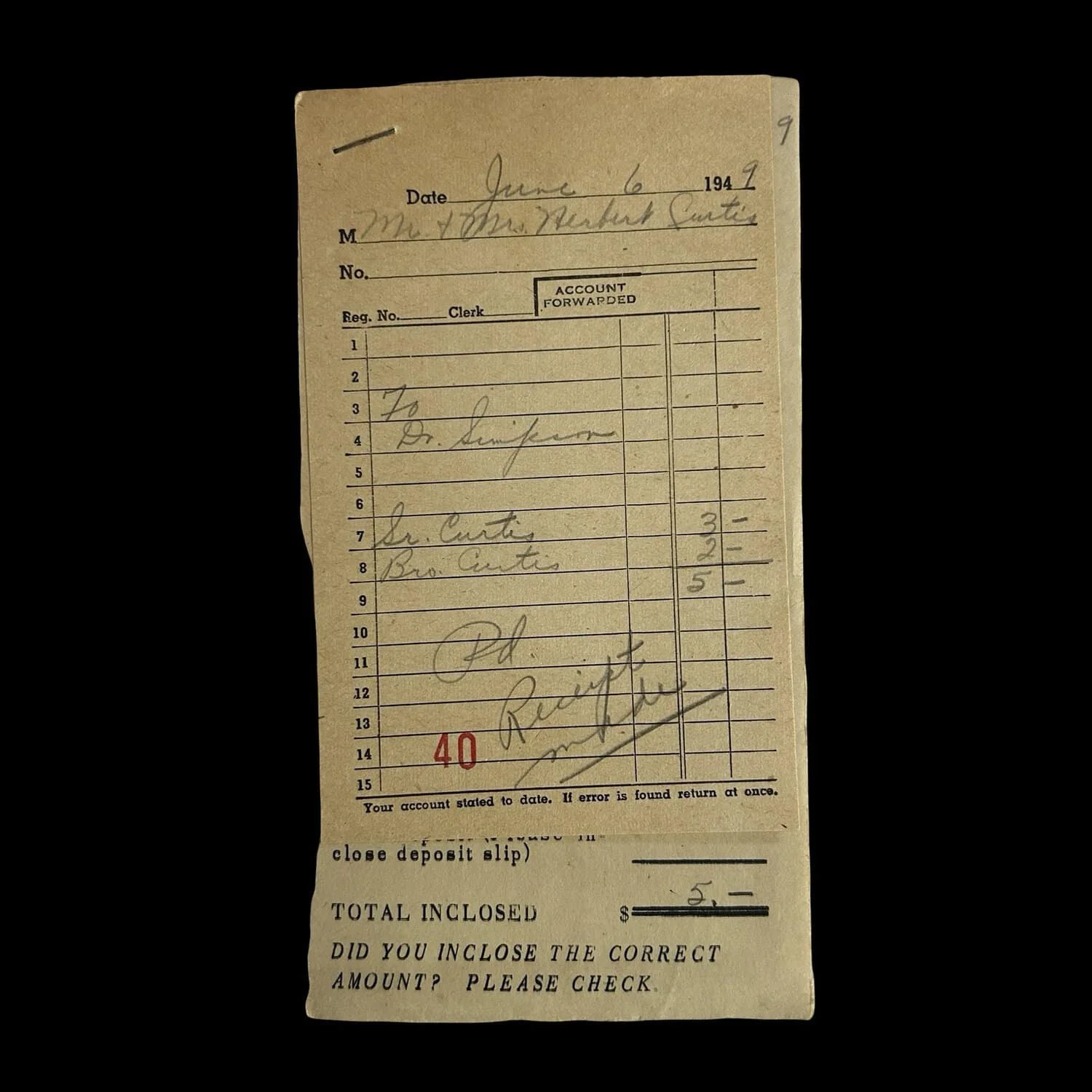 Davidian Seventh-Day Adventists Receipt - Branch Davidians - Waco, Texas