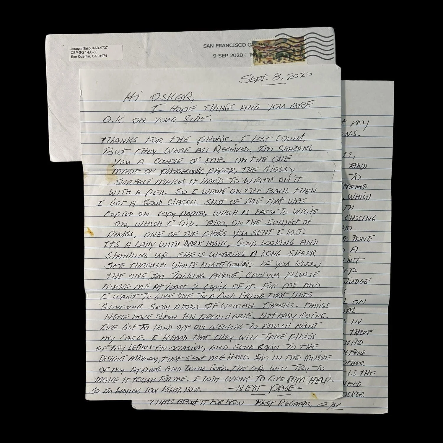 Joseph Naso - Letter and Envelope Set