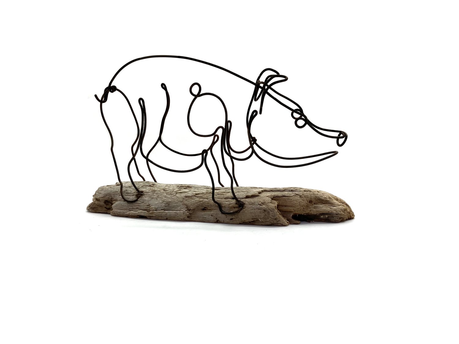 Pig Wire Sculpture, Pig Wire Art, Farm Animal Art, One Continuous Line  Sculpture — Wired by Bud
