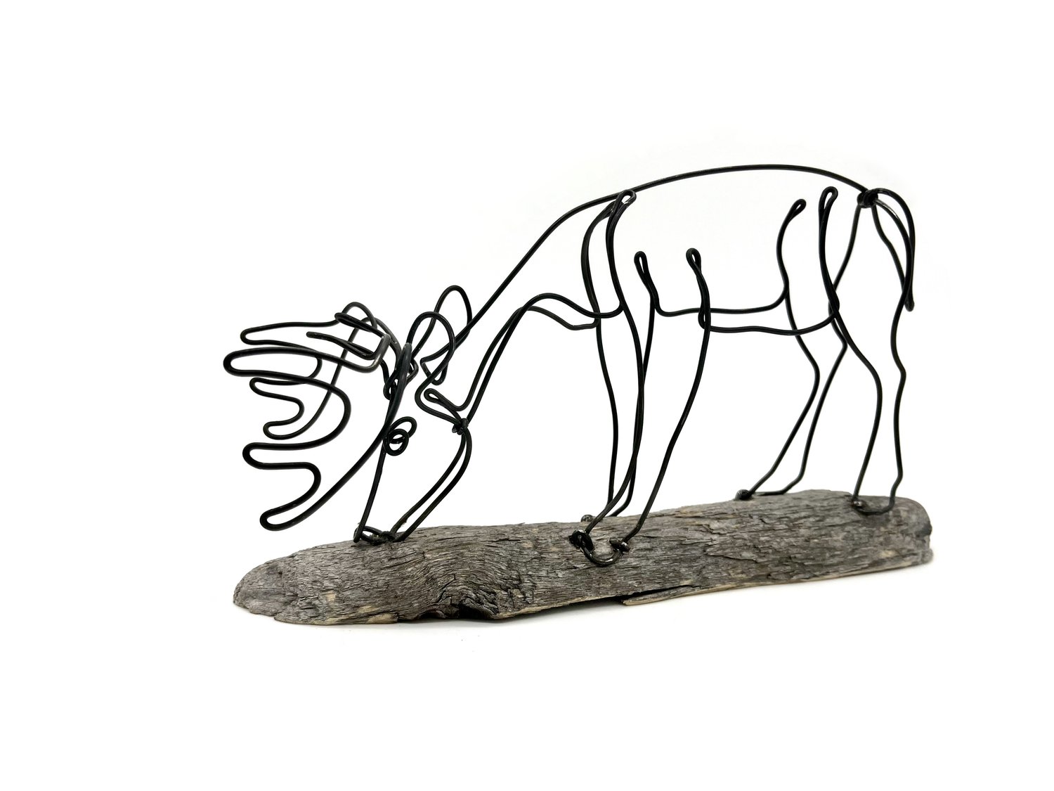 Buffalo Sculpture, Wire Art, Bison Art, One Continuous Line