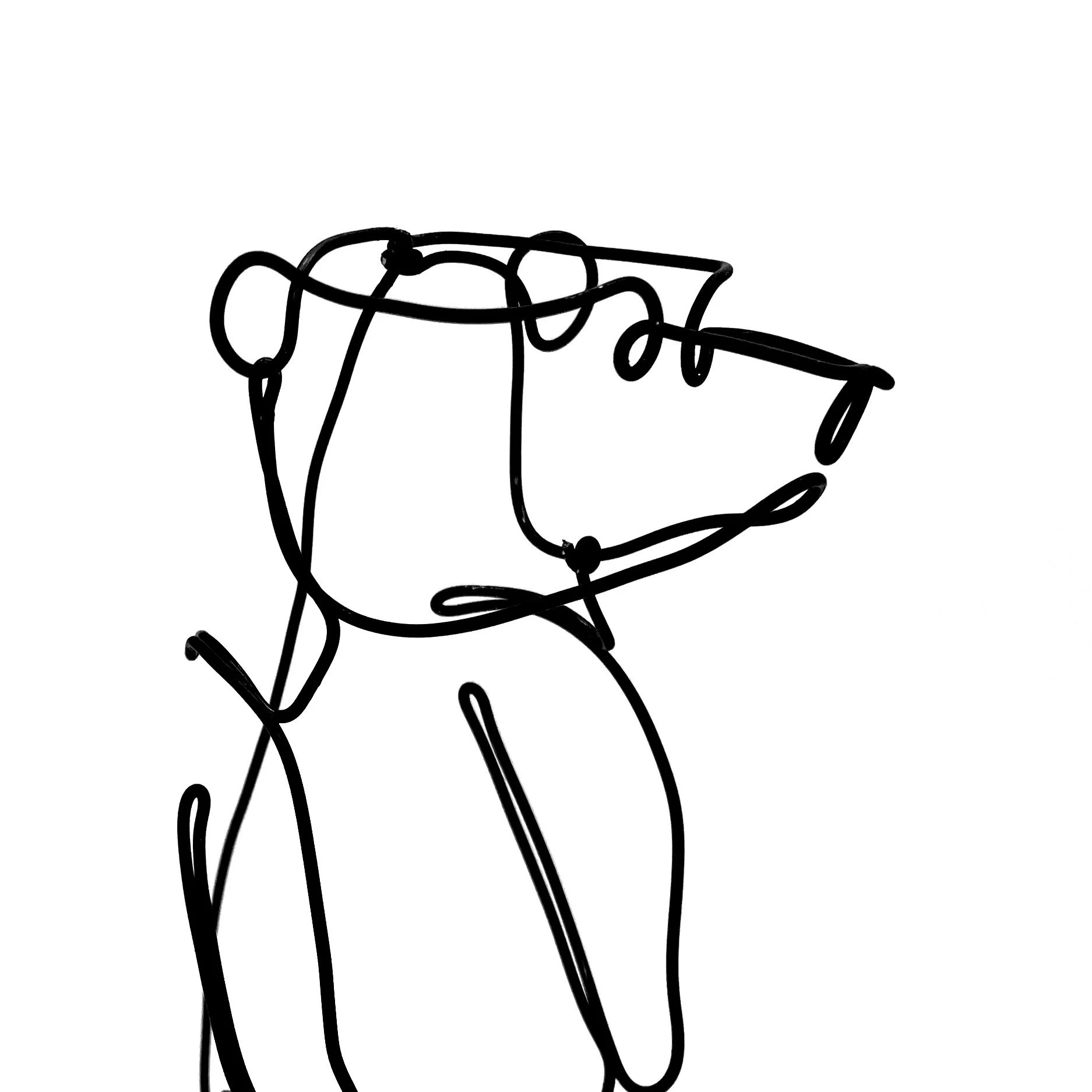 Standing Bear Wire Sculpture, Bear Art, Minimal Wire Sculpture, Free Shipping