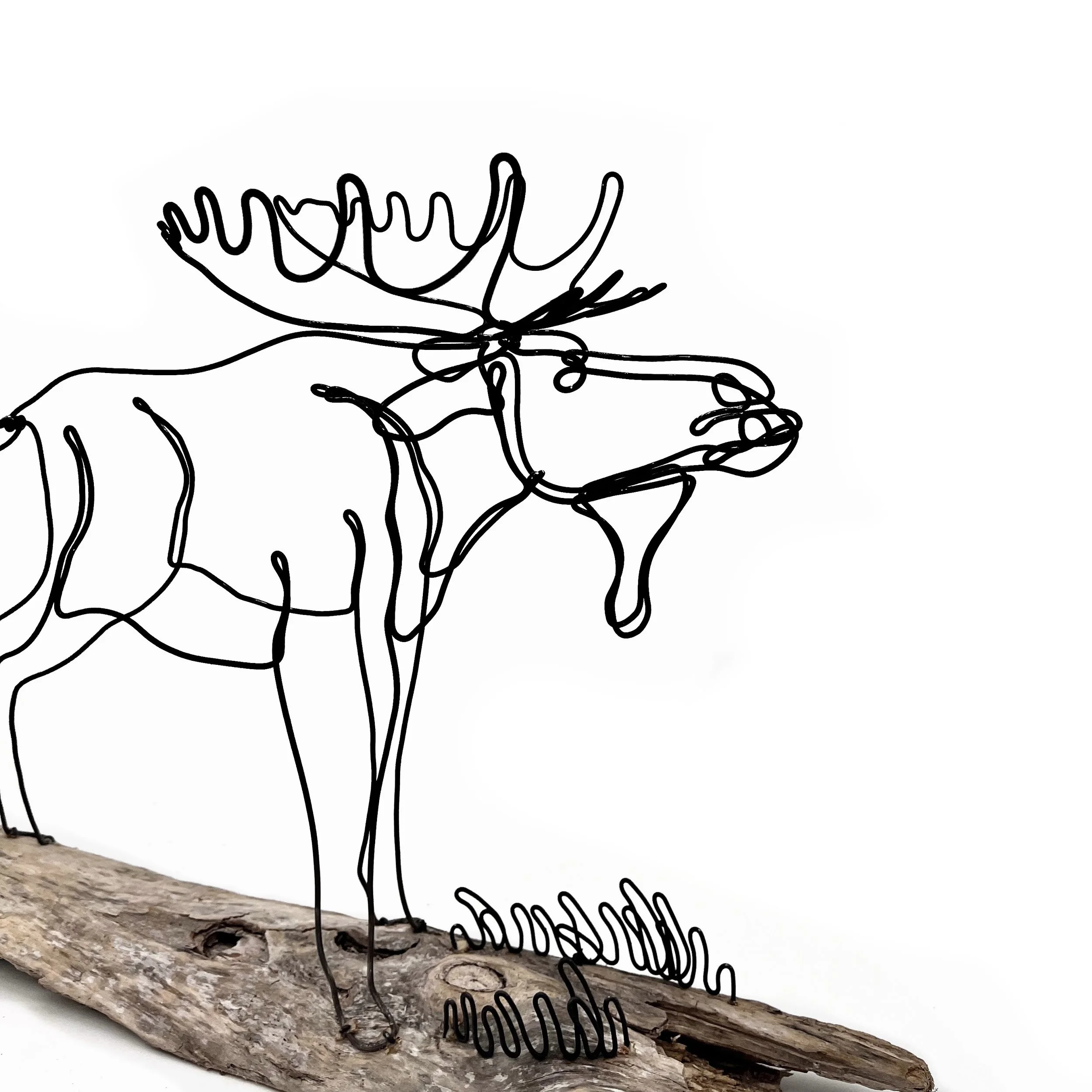 Moose Sculpture, Moose Wire Art, Bull Moose Home Decor, Minimalist Art, Free Shipping