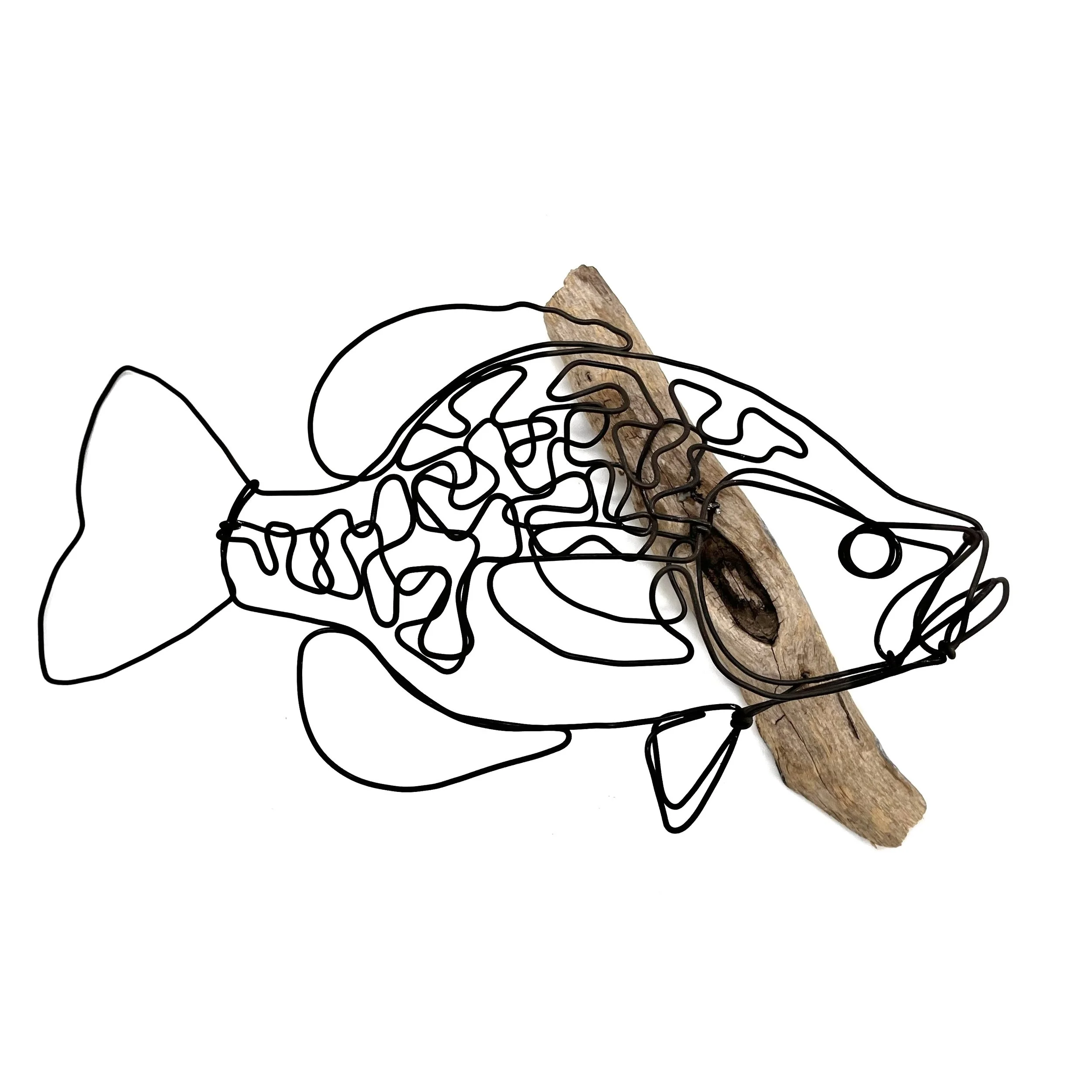 Reserved:  Crappie Wall Wire Sculpture, Fish Metal Art