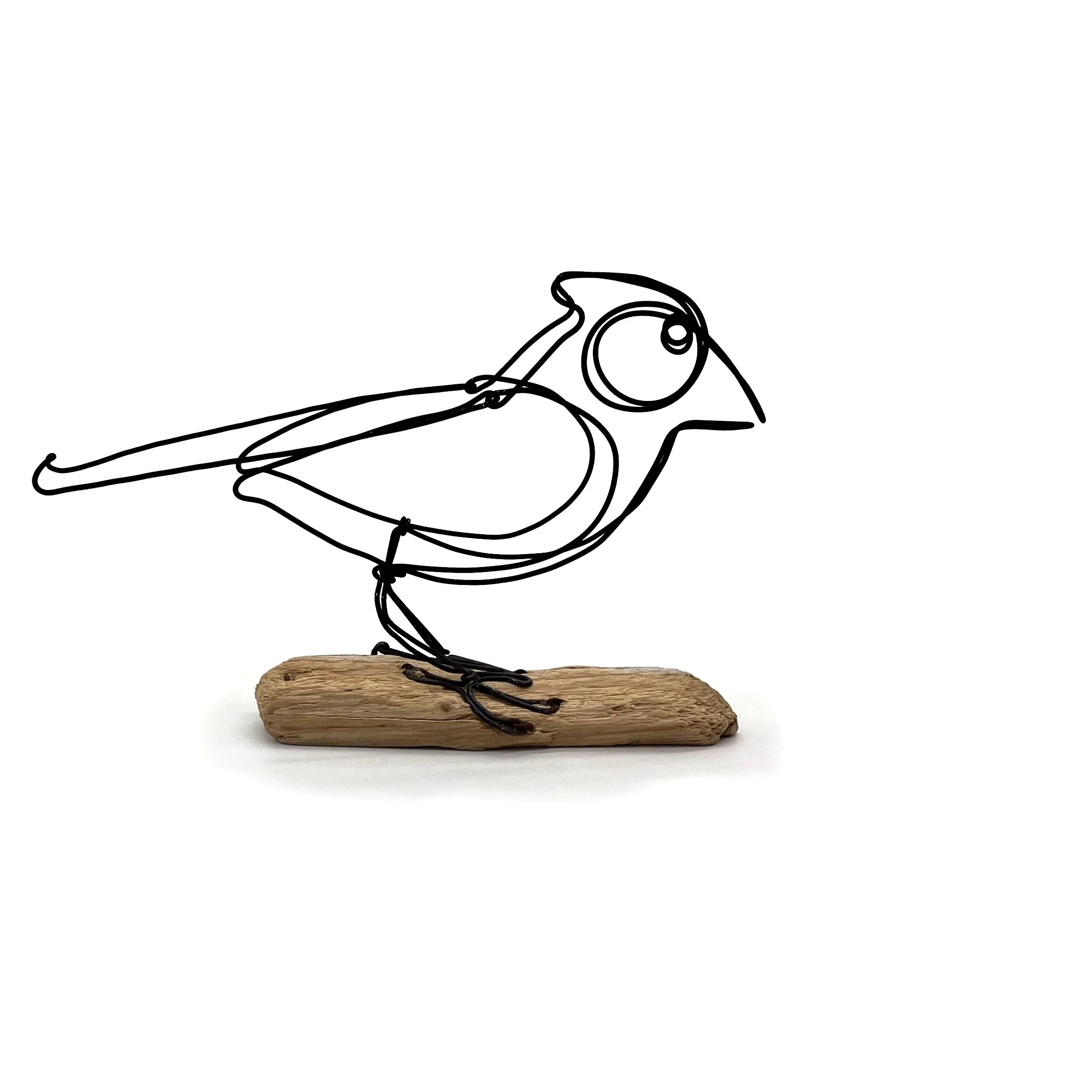 Cardinal Wire Art, Bird Sculpture, Single Strand 3D Wire Sculpture, Free Shipping!