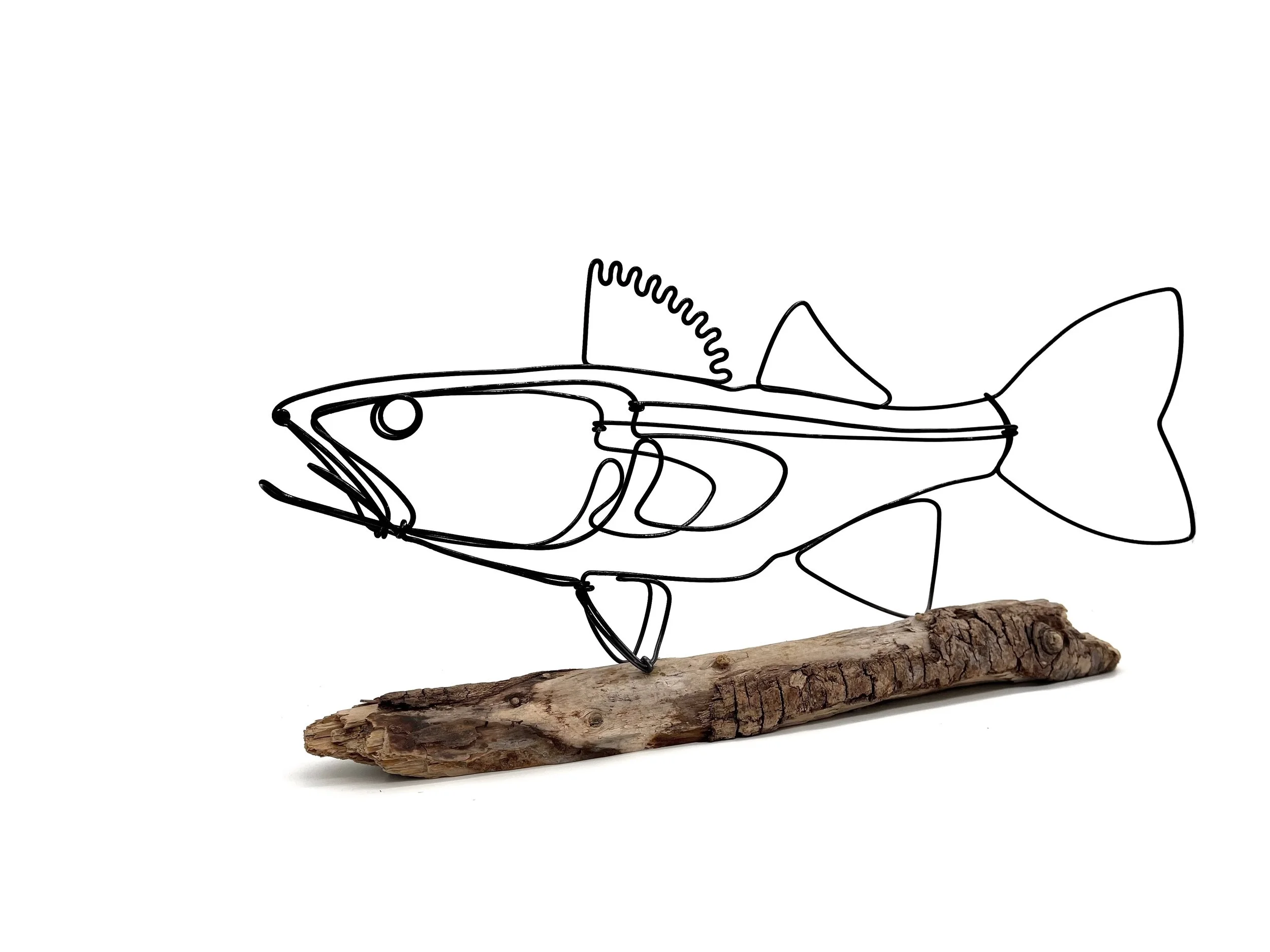 Keeper Walleye, Walleye Wire Sculpture, Folk Art, Minimalist Art