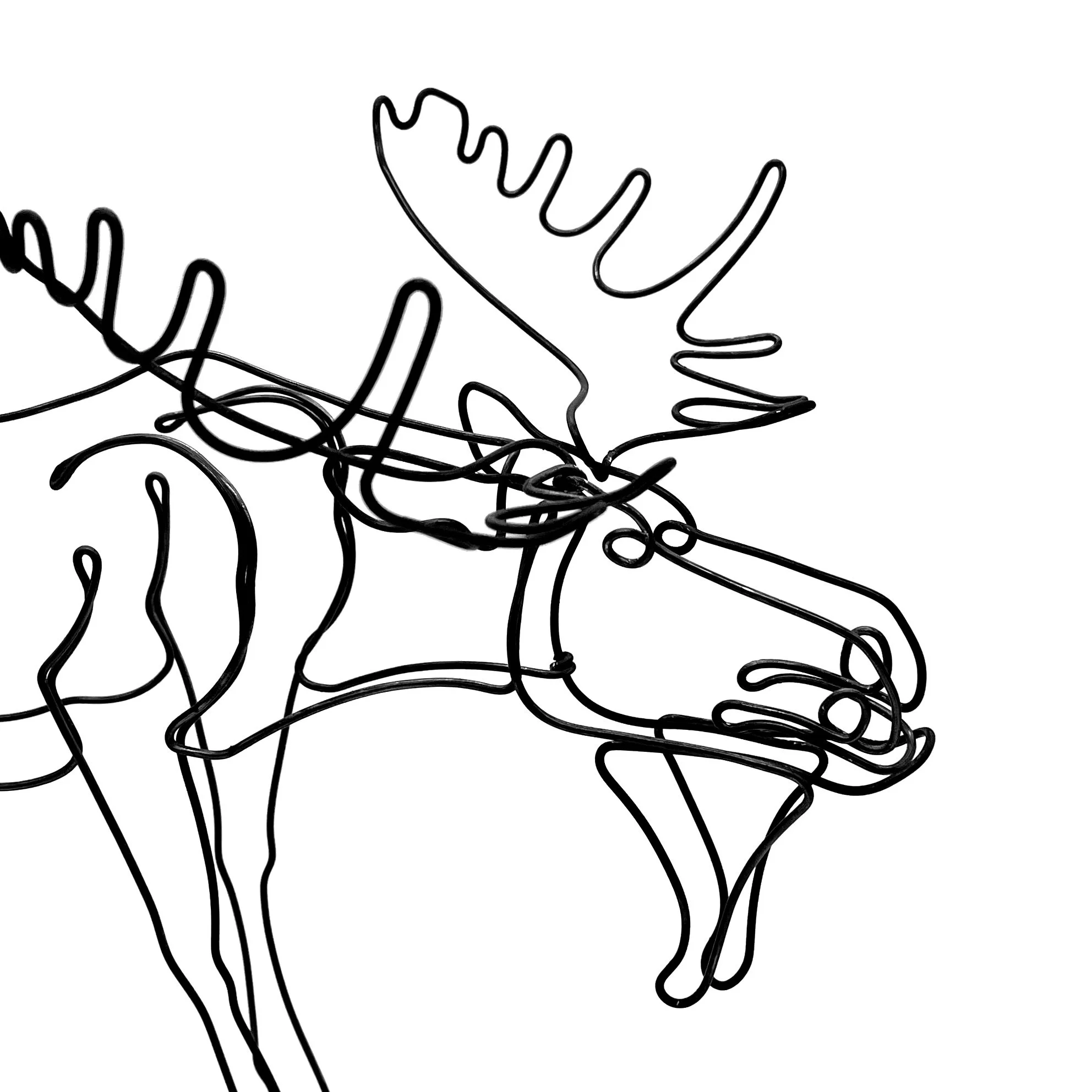 Moose Sculpture, Moose Wire Art, Bull Moose Home Decor, Minimalist Art, Free Shipping