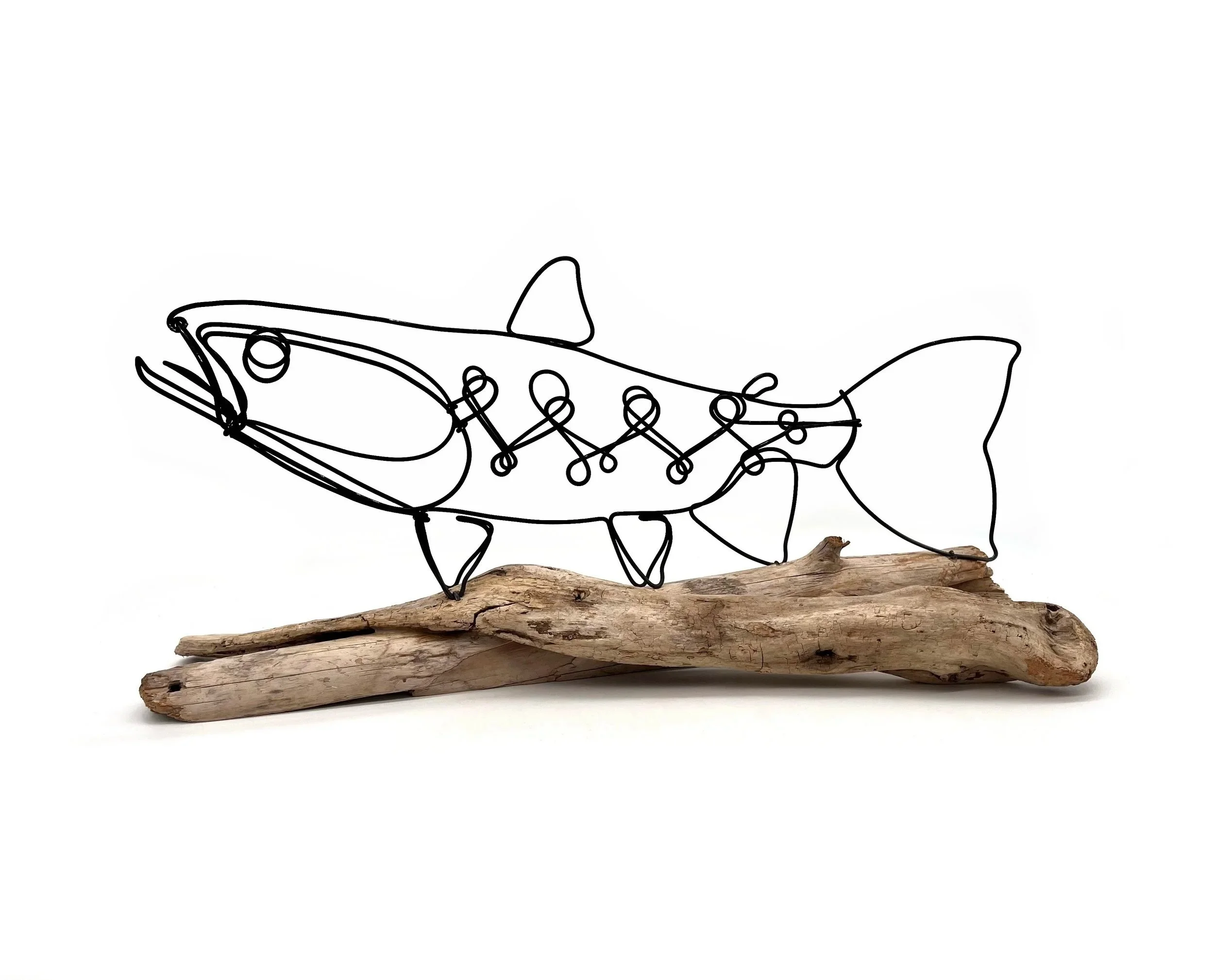 Keeper Trout Wire Sculpture, Minimal Design, Free Shipping!