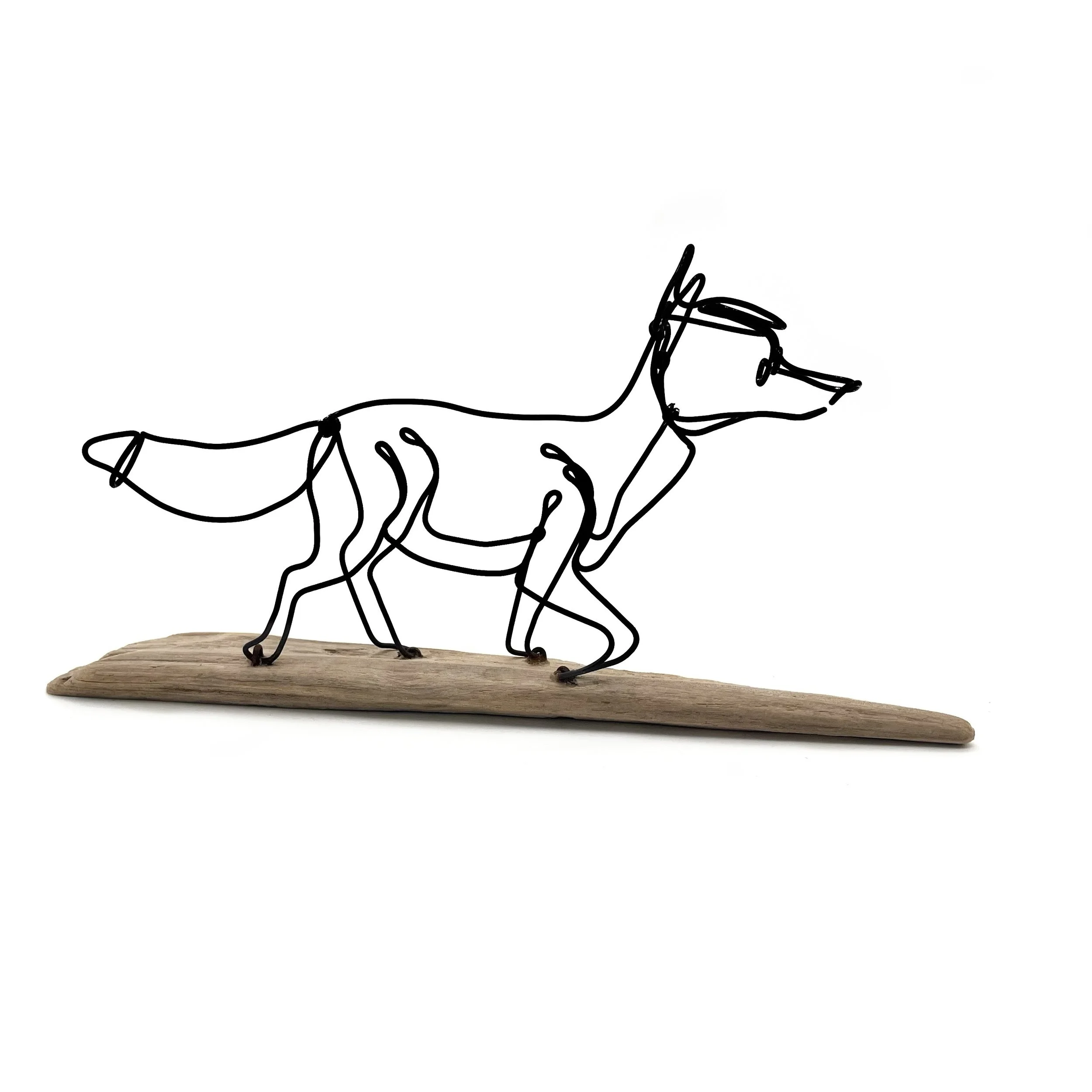 Fox Wire Sculpture, Wildlife Art, One Line Wire Art, Perfect Gift, Free Shipping!