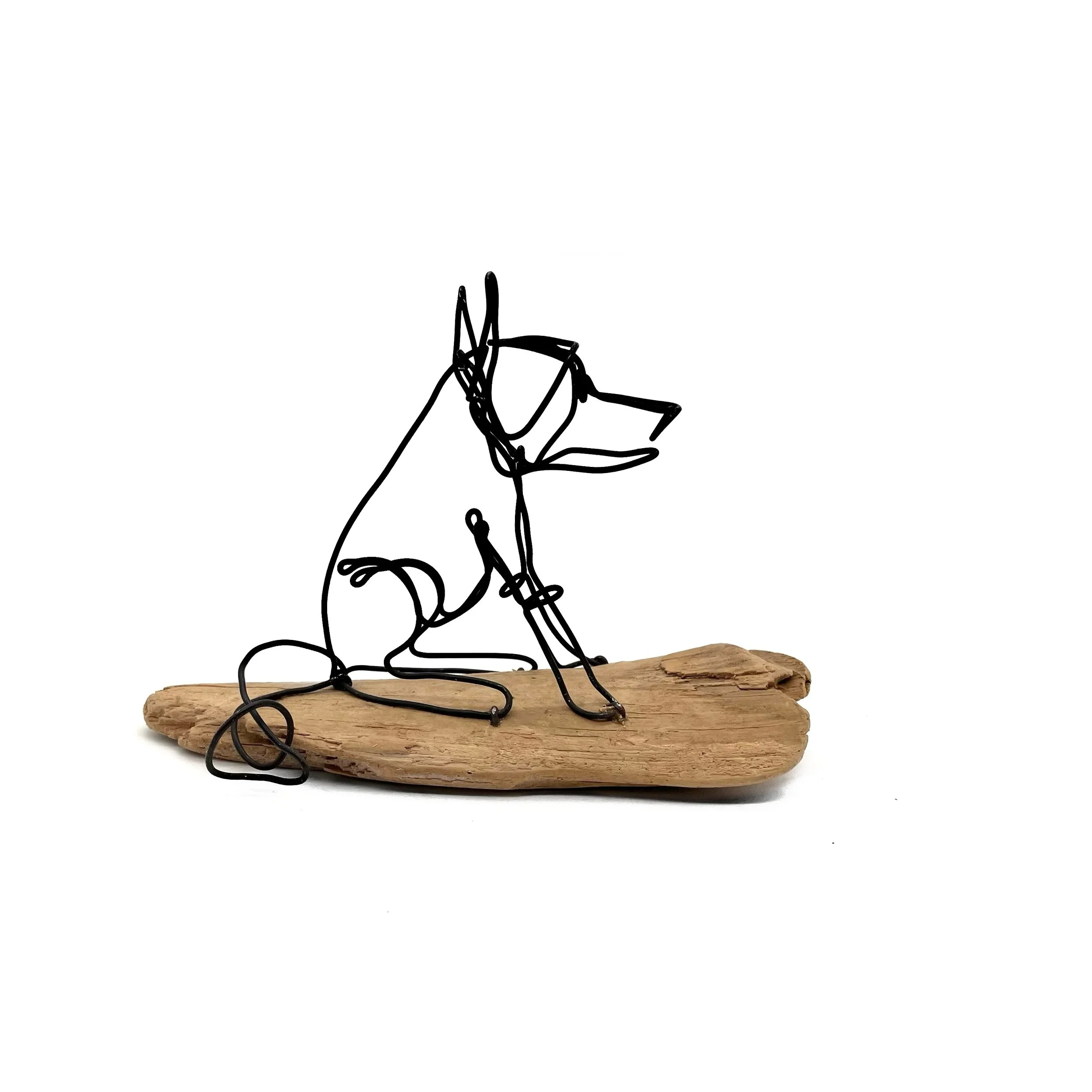 Sitting Fox Wire Sculpture, One Continuous Line, Minimalism in Art