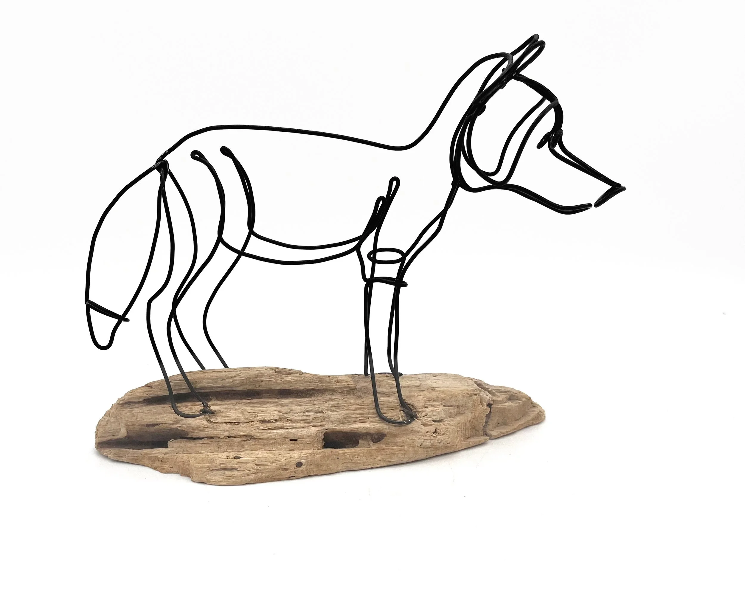 Standing Fox Sculpture, Wildlife Wire Sculpture, One Continuous Line, Minimalism in Art, Free Shipping
