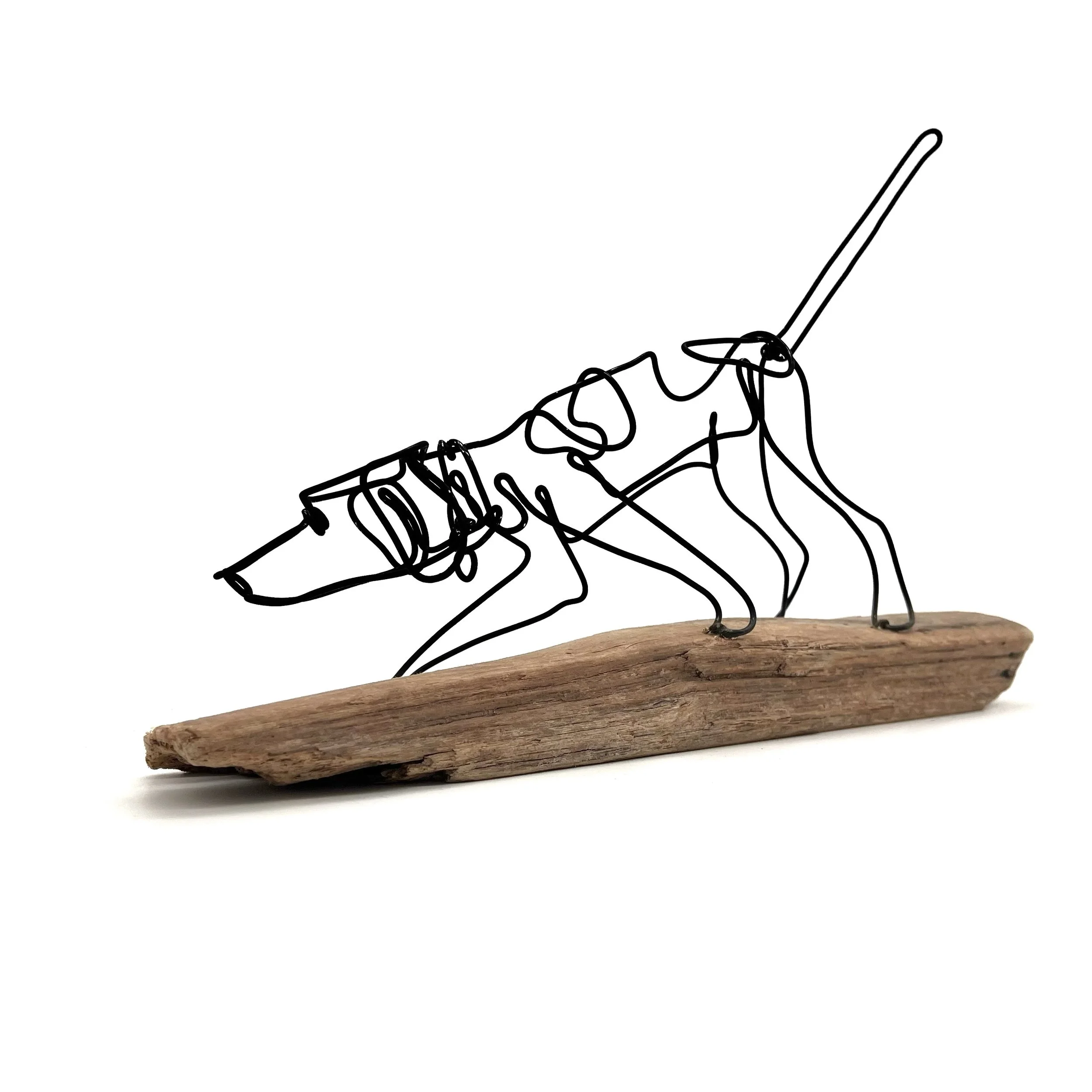 Hunting Dog Sculpture, Dog  Wire Sculpture, One Continuous Line Sculpture, Free Shipping