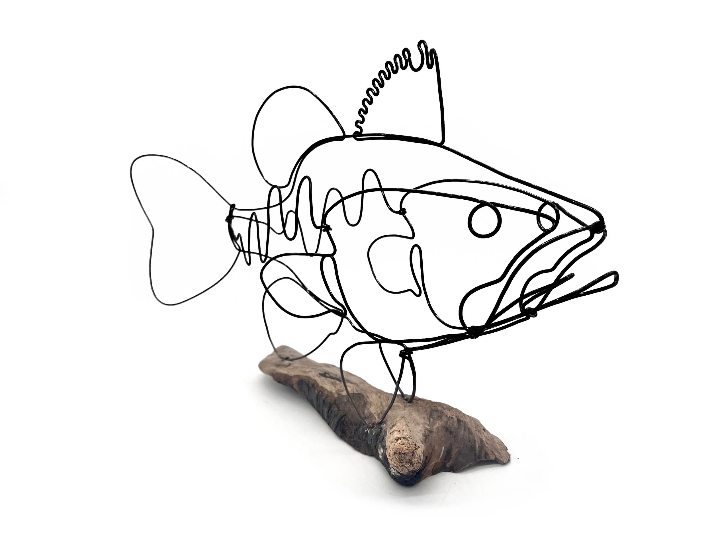 Keeper Bass Sculpture, Fish Wire Art with a Minimal Design, Wire Art