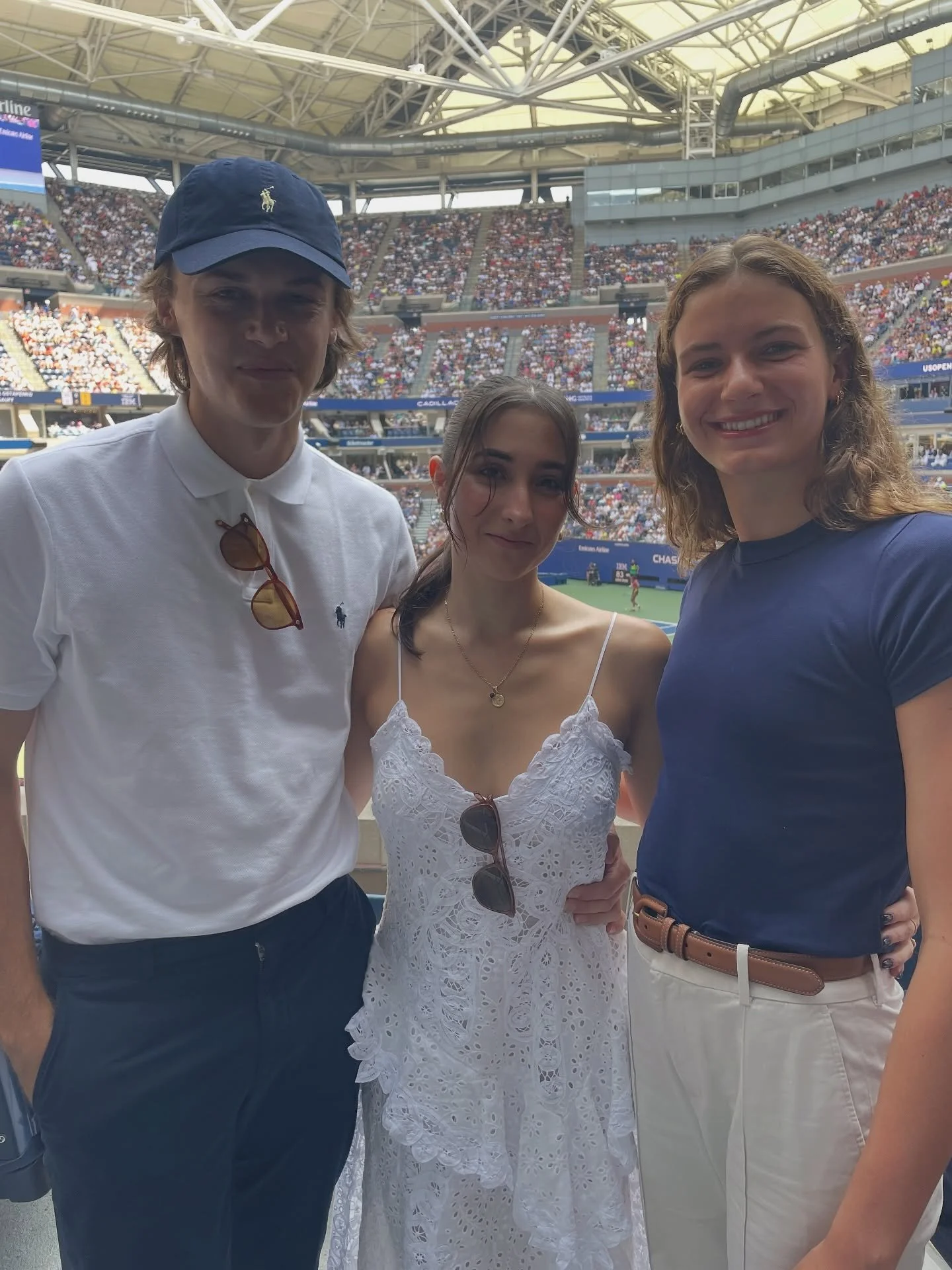 Two years ago we were Team Conrad and didn&rsquo;t even know it. Fun throw back to @usopen with @_katie.grimes_ @chrisbriney_ and @poloralphlauren