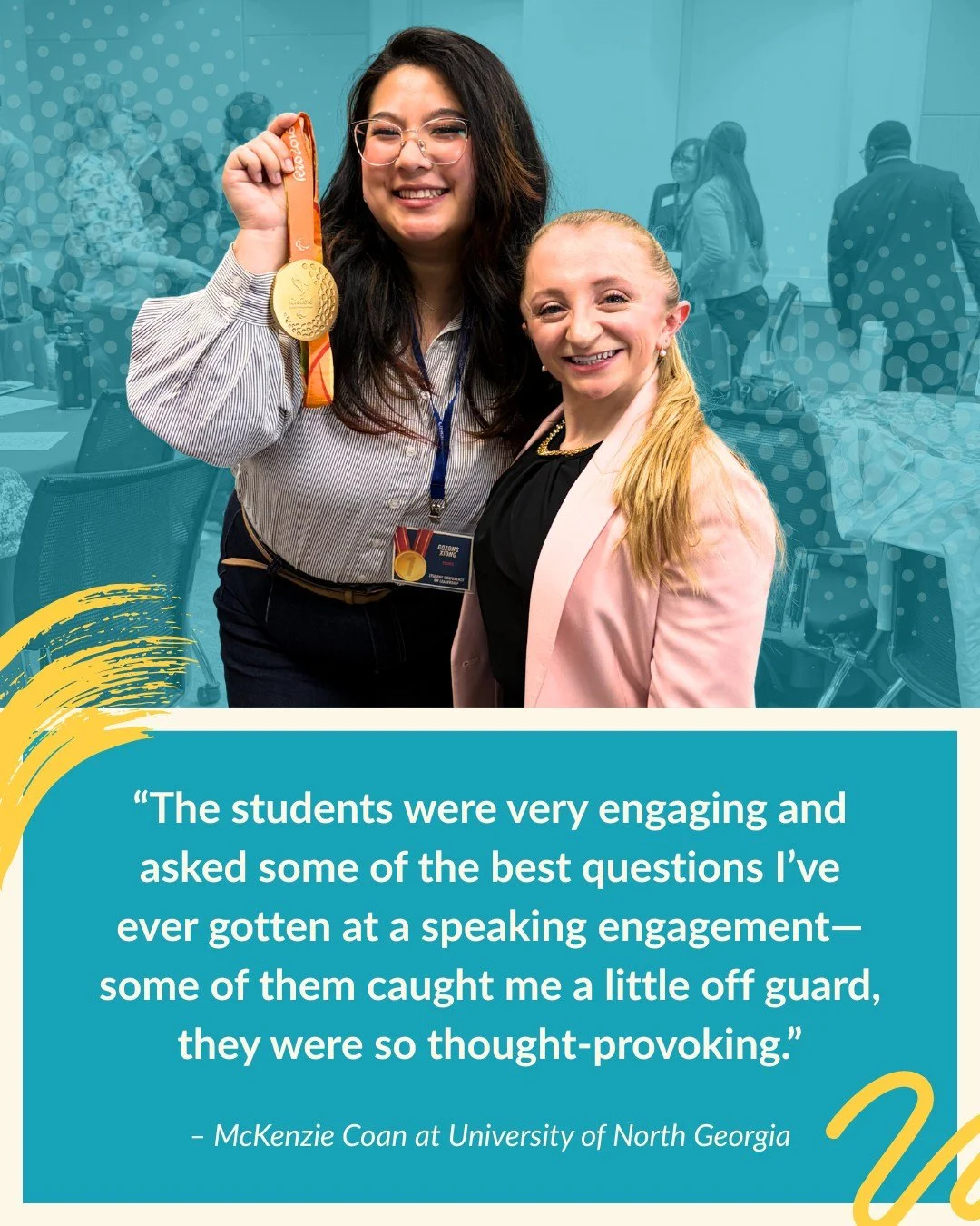 We love hearing about your experiences with our amazing athletes! 

🔗 www.cgsportsco.com/swim-clinics
🔗 www.cgsportsco.com/keynotespeaking

 #athlete #keynotespeaking #events #eventspeaking #olympicathlete #olympian #paralympian #swimclinics