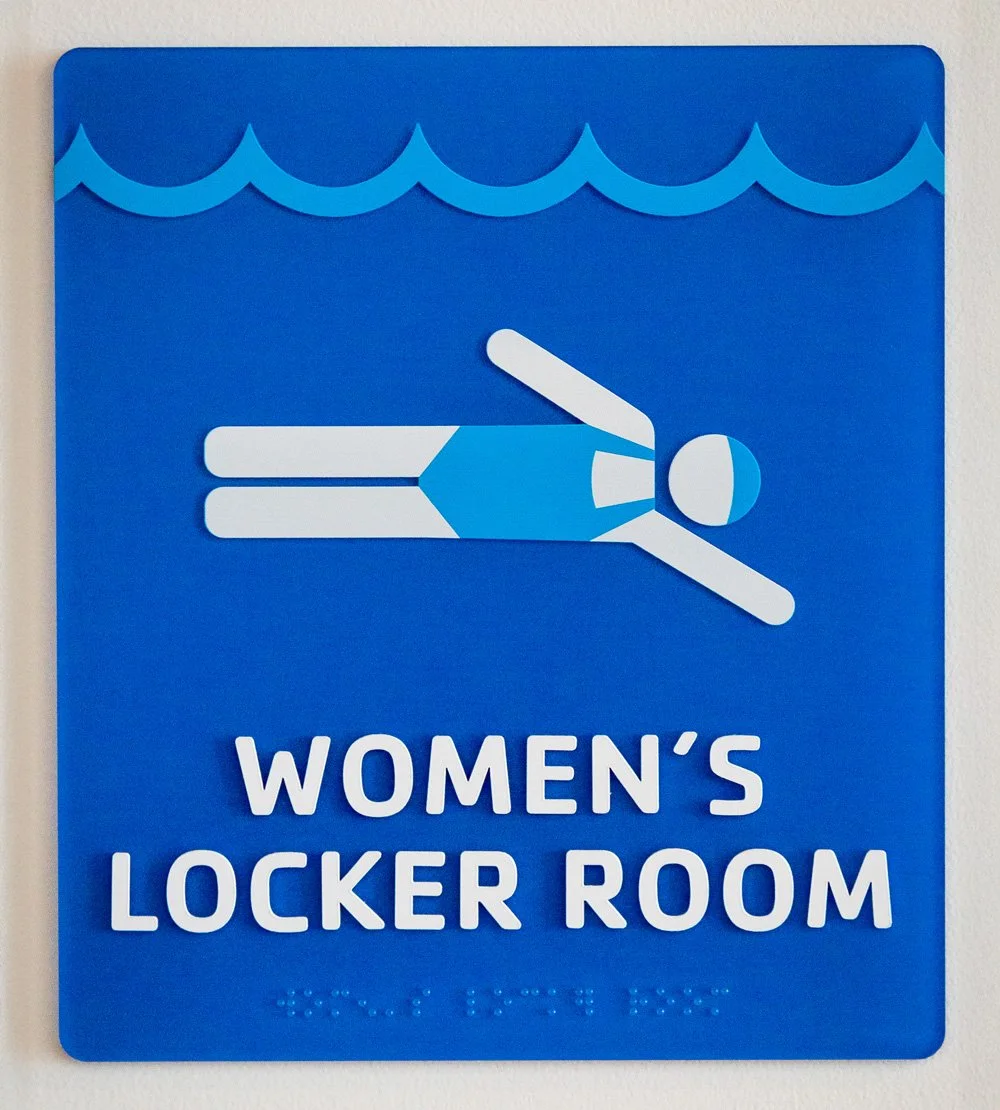 ymca locker rooms ada sign