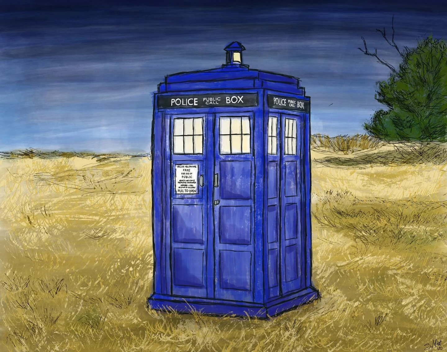 Learning Procreate. Presenting&hellip; Tardis Arrives Before the Storm. #doctorwho #procreate