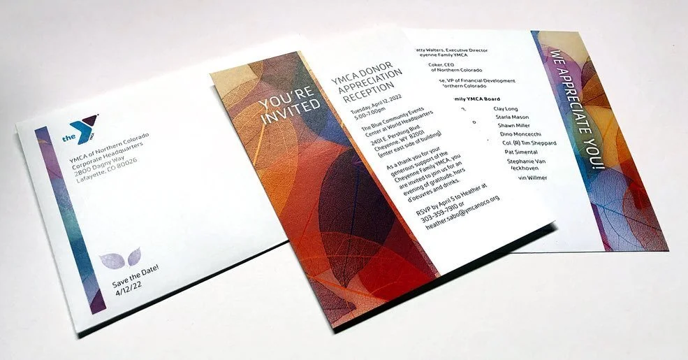 Invitation design for the Cheyenne YMCA. 
#invitationdesign #printdesign #ymca #graphicdesign #theybrand