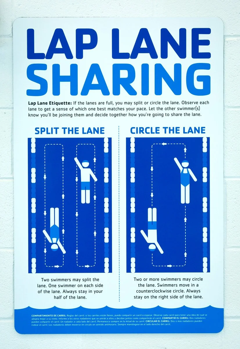 ymca lap lane sharing sign
