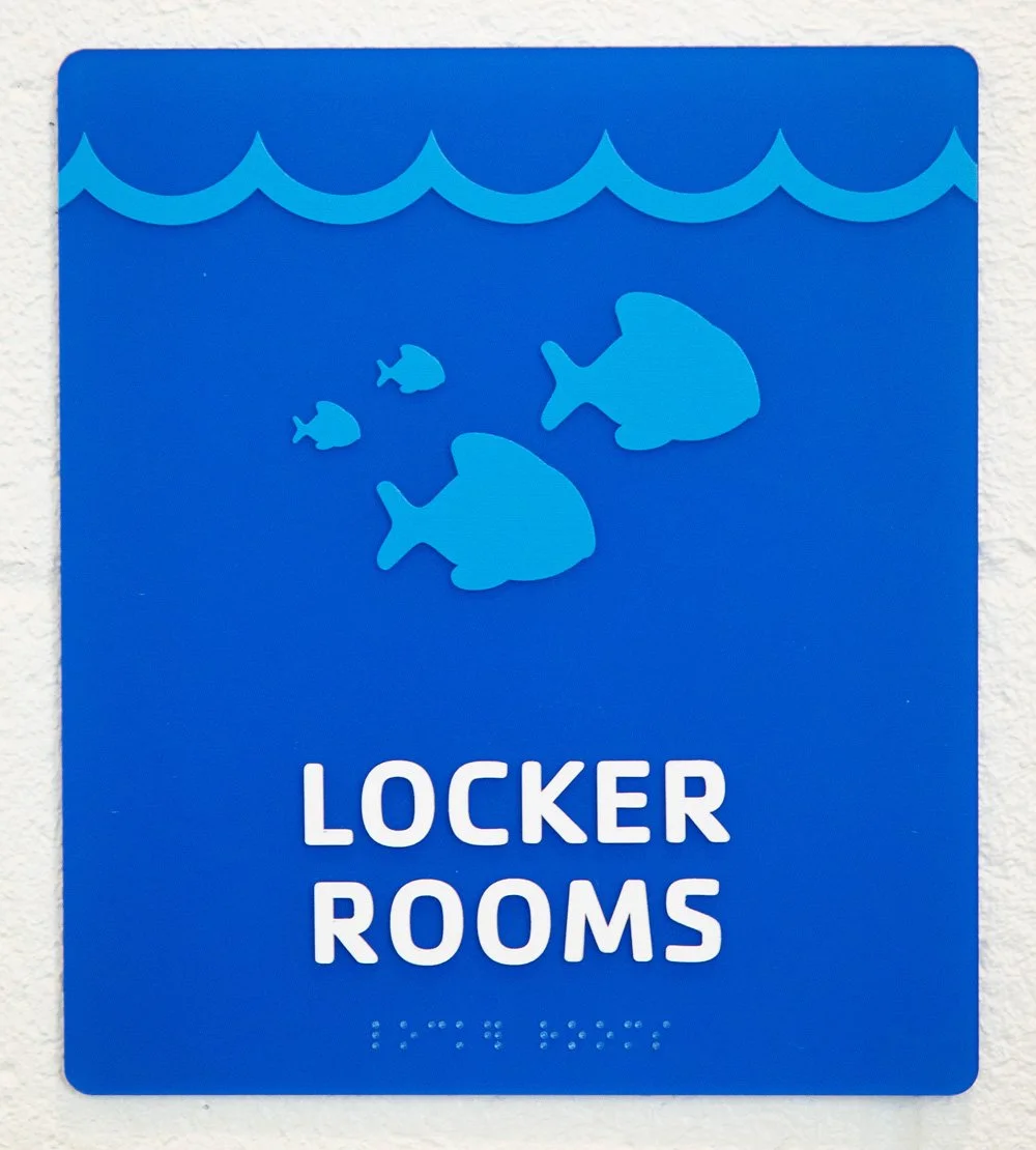 ymca locker rooms ada sign